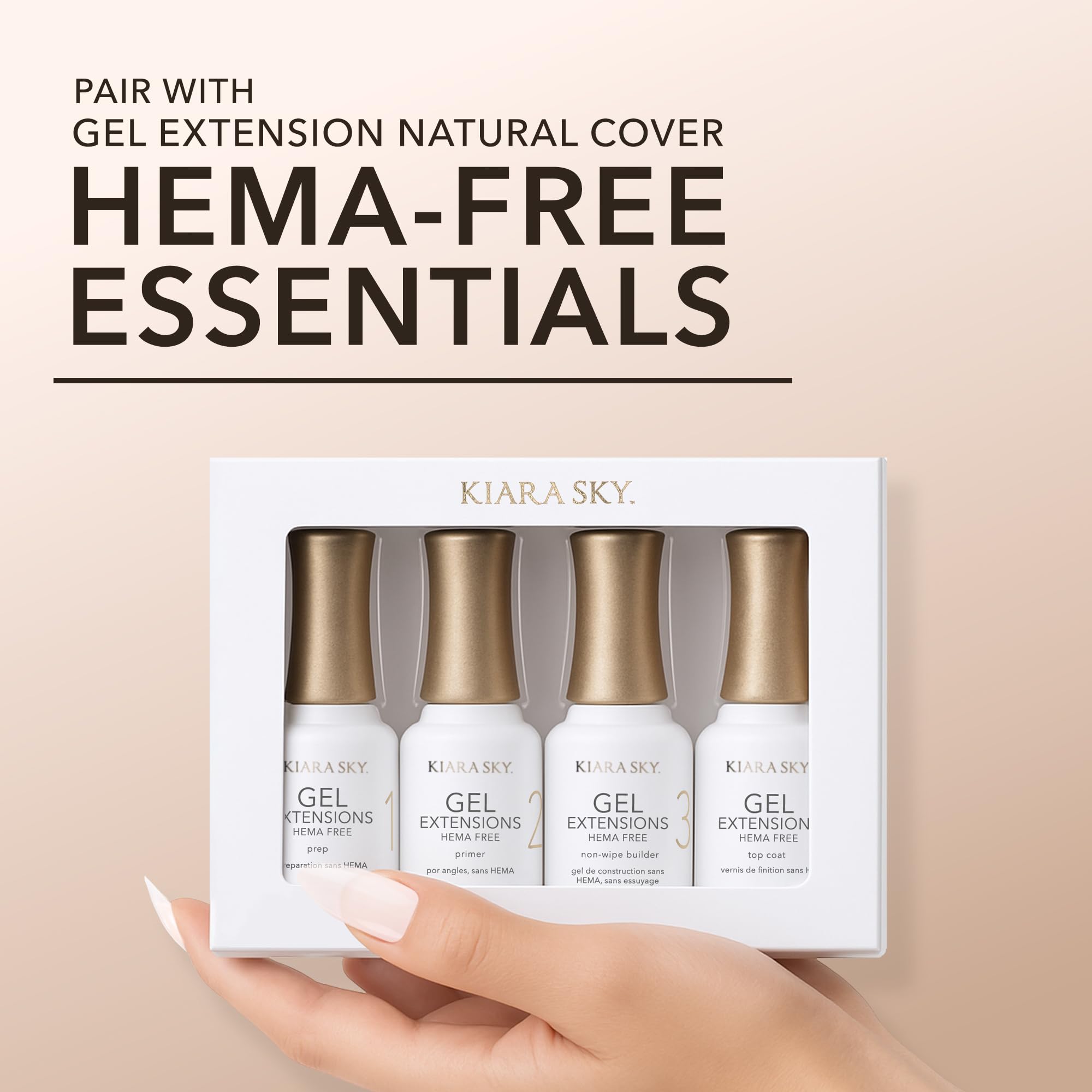 Kiara Sky Natural Cover Gel Extension Tips – 504 Tips, Stiletto XL, True Translucent Design