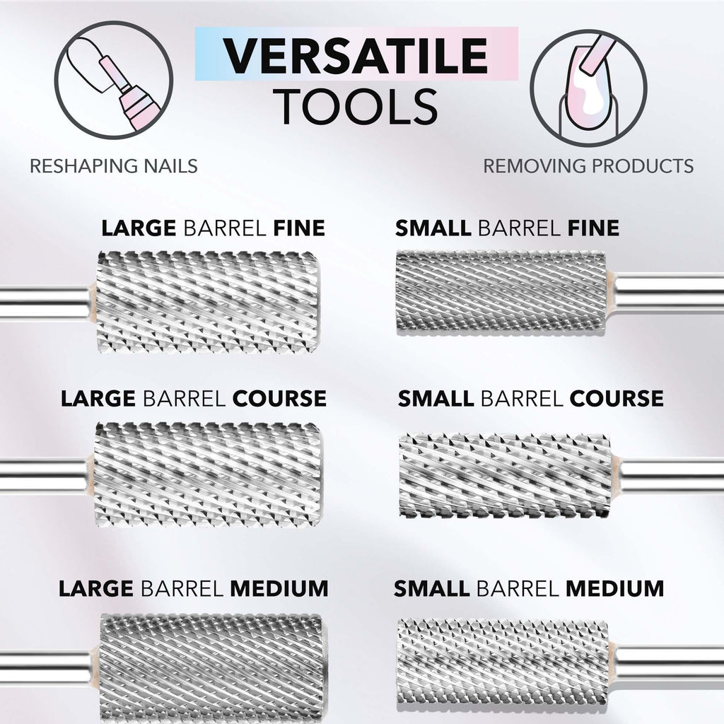 Kiara Sky 5-in-1 Fine Bit with Safety Edge – Stainless Steel Universal Nail Drill Bit