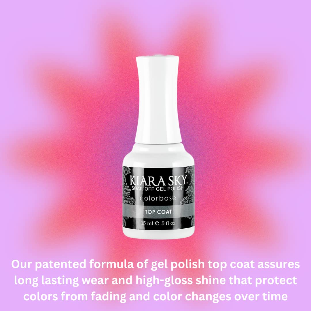 KIARA SKY Gel Polish Top Coat & Base Coat Duo – Soak Off Formula, 0.5 fl oz Each