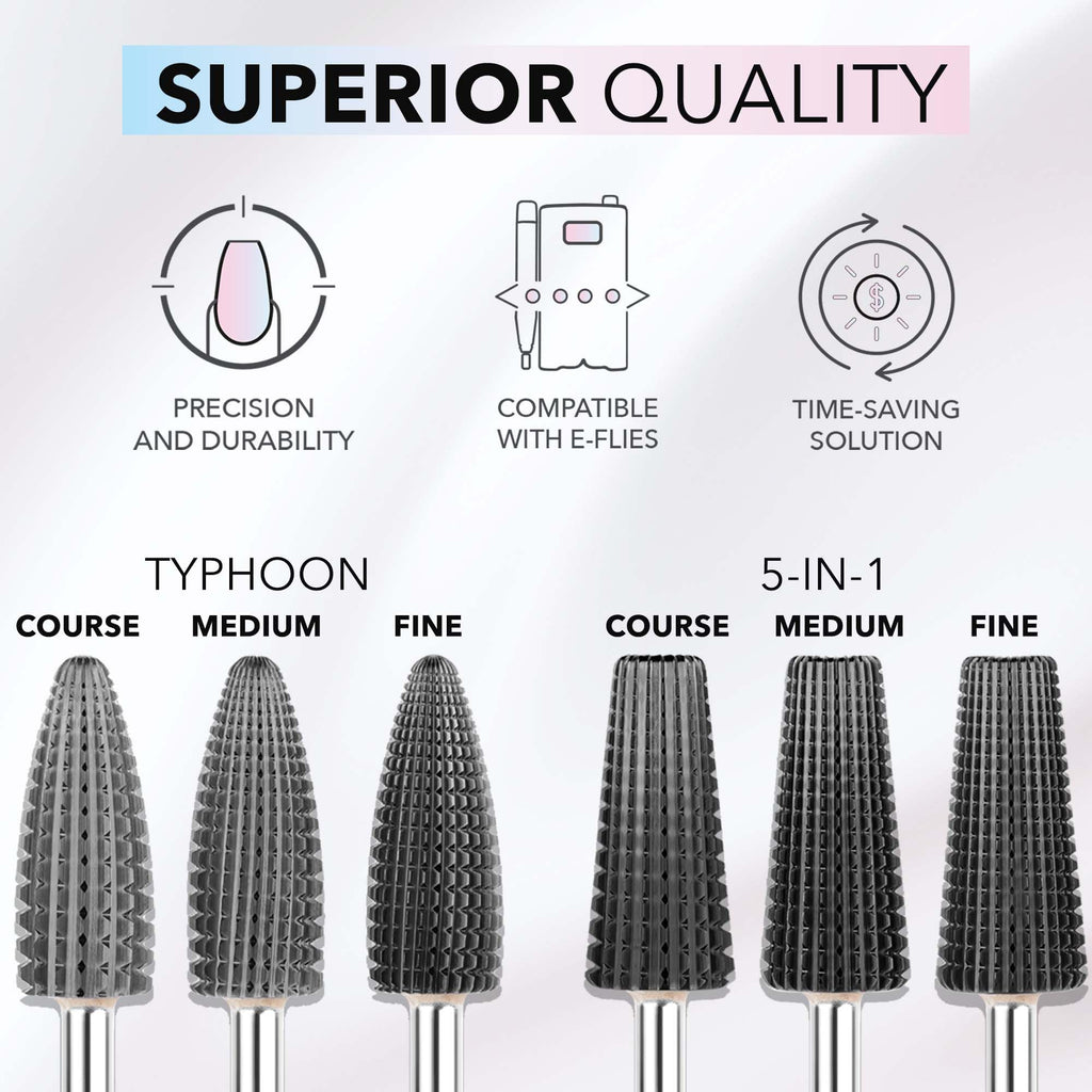 Kiara Sky Typhoon Coarse Drill Bit – CarbideX-Cut for Beyond Pro Drill (Black)