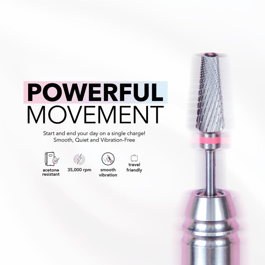 Kiara Sky Beyond Pro Nail Drill — Portable Cordless E-File, 35,000 RPM, 10h Battery