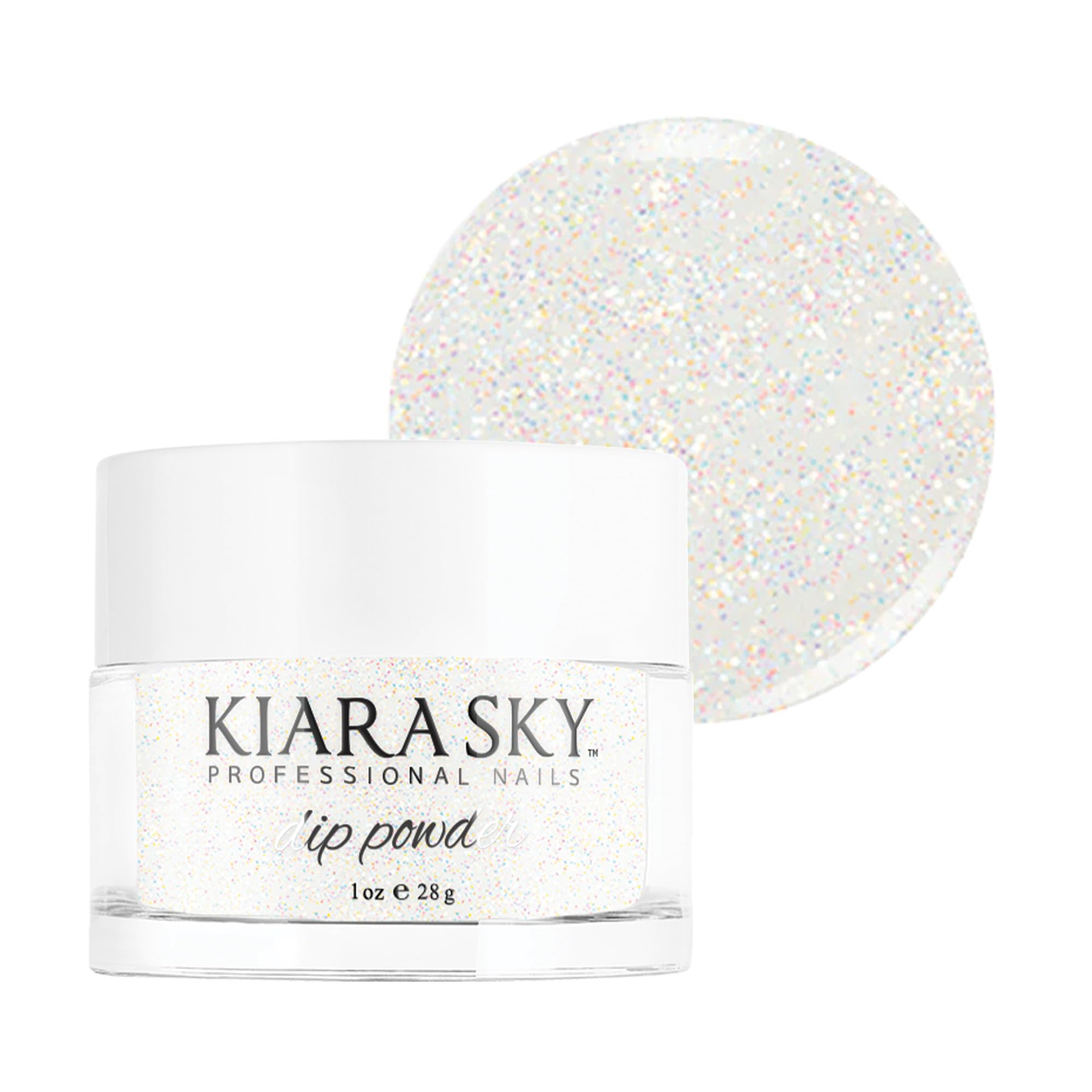 Kiara Sky Iceberg Dip Powder – White Tones 1 oz | Stronger Nails, Cruelty-Free, Made in USA