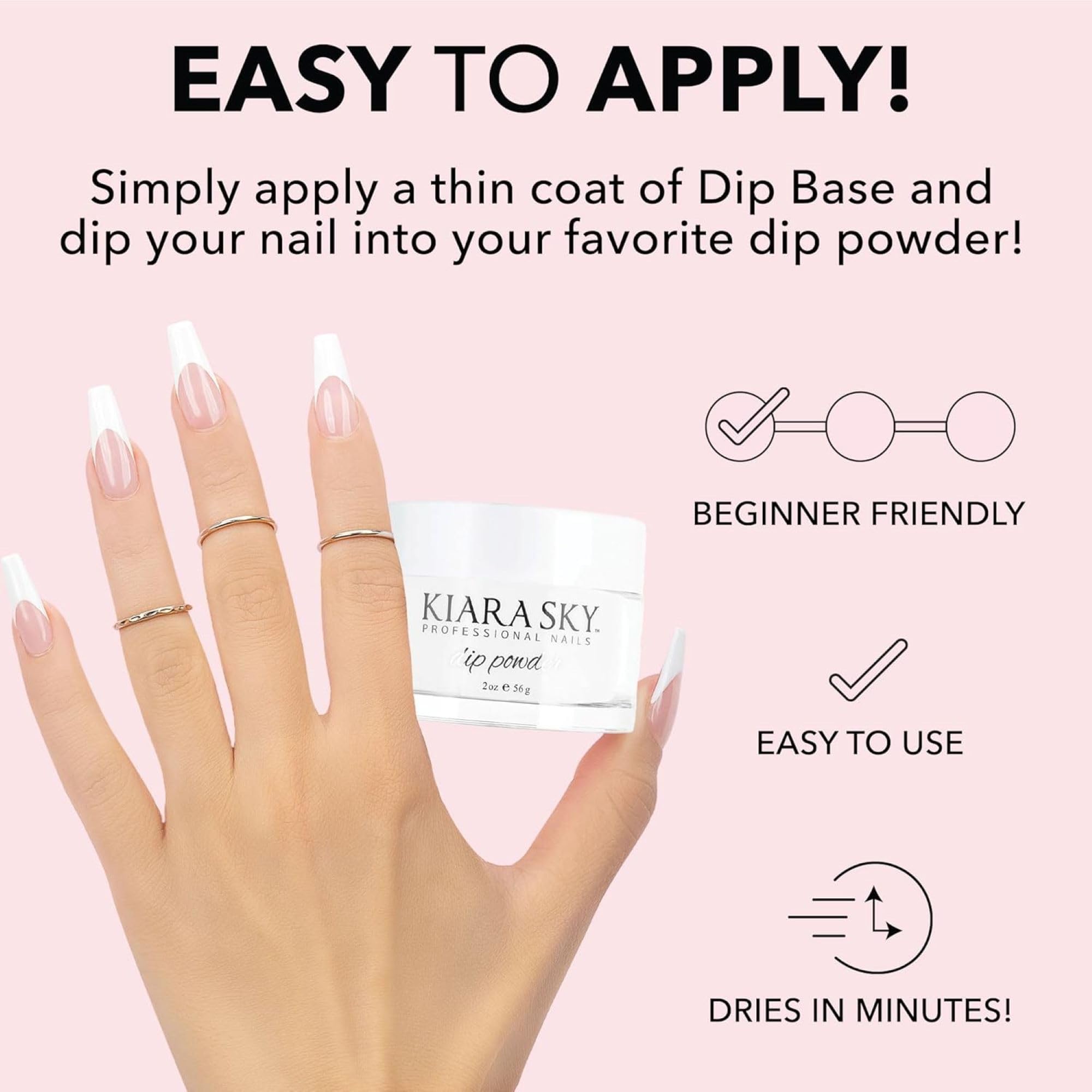 Kiara Sky Dip Powder Essentials 2 oz Natural Dip Powder for Stronger Nails