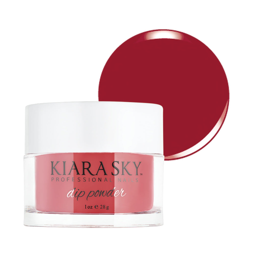 Kiara Sky Dip Powder Roses Are Red – 1 oz | Vibrant Red Nail Dip Powder