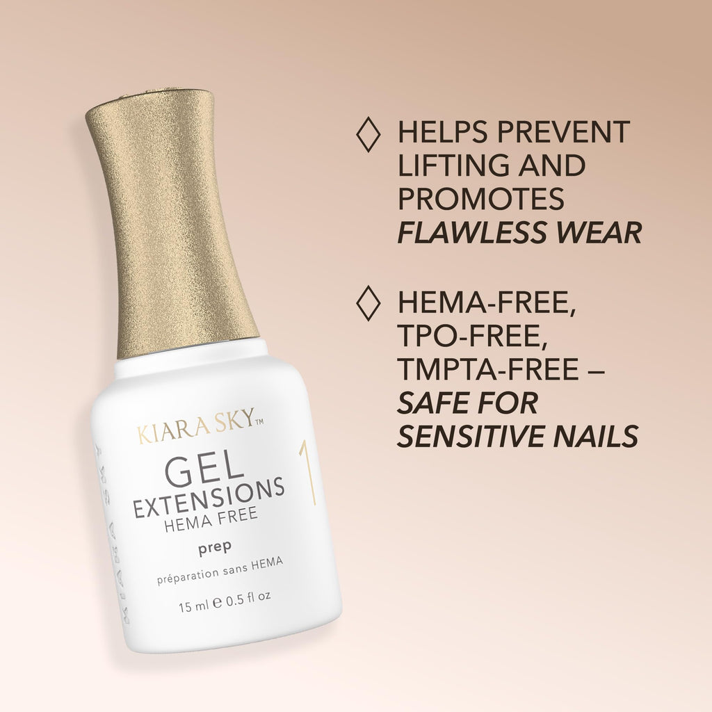 KIARA SKY Gel Extension Essentials Step 1 Prep – HEMA-Free Nail Prep 0.5 oz