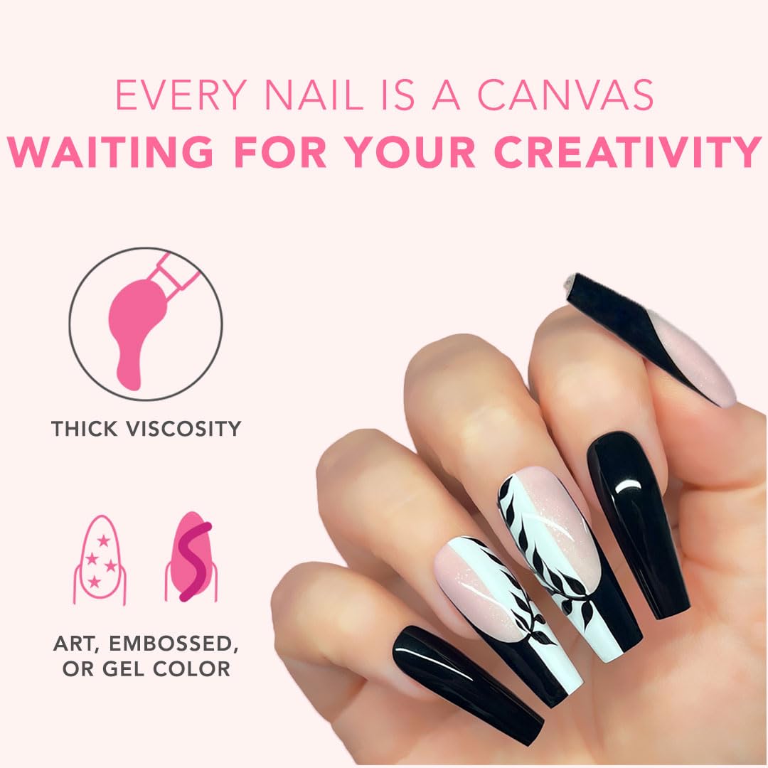 KIARA SKY Gel Paint Pod Pitch Black – Ultra-Pigmented Nail Art Gel