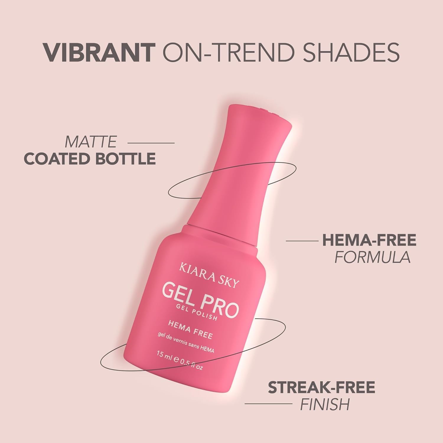 KIARA SKY Gel Pro HEMA-FREE Gel Nail Polish Collection — The Color Spectrum Edit, 12 Colors × 0.5 oz