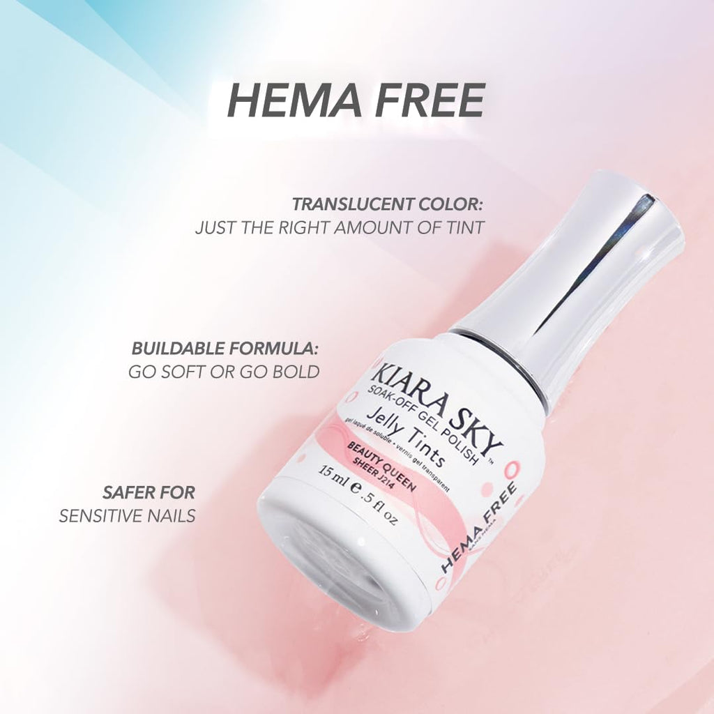 KIARA SKY Jelly Tints Soak Off Gel Polish Glampire – 15ml, HEMA-Free, Rich One-Coat Color