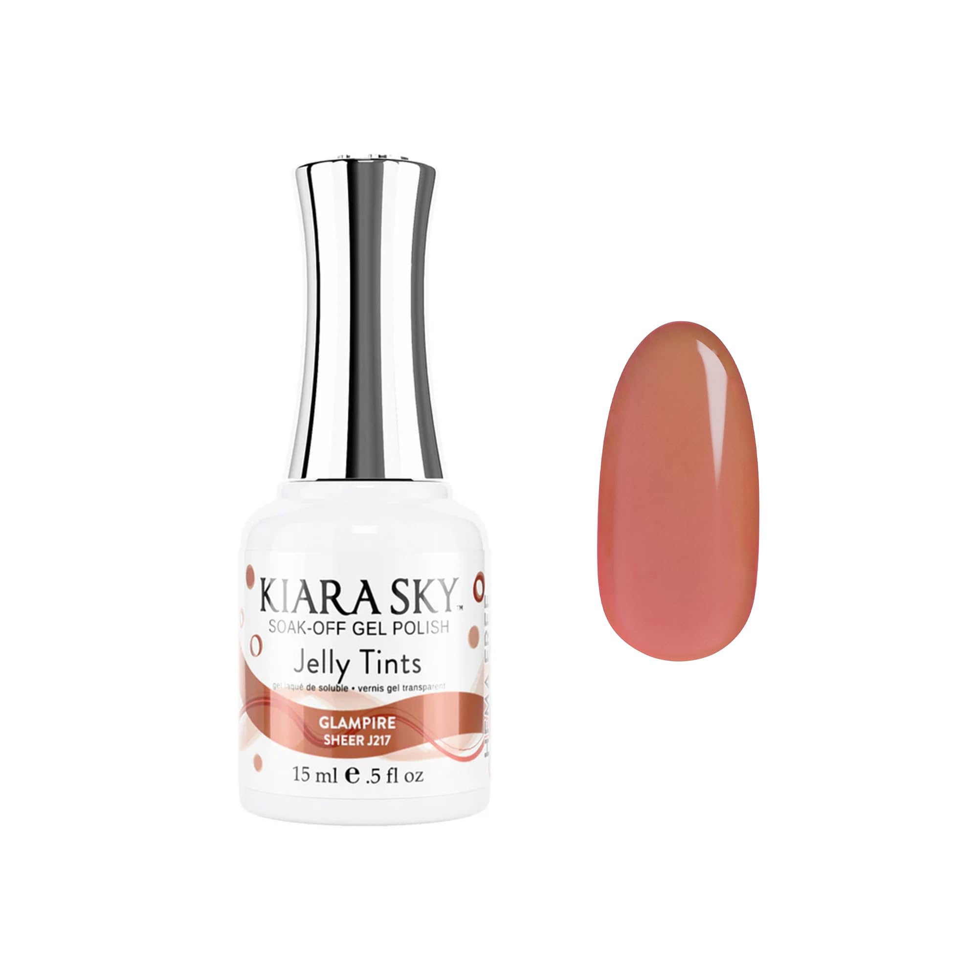 KIARA SKY Jelly Tints Soak Off Gel Polish Glampire – 15ml, HEMA-Free, Rich One-Coat Color