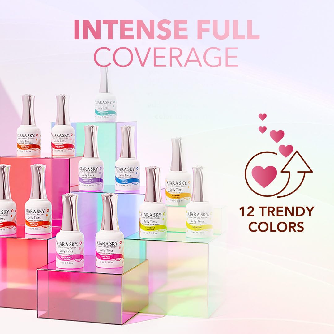 KIARA SKY Jelly Tints Hot Pink Neon Gel Polish 15ml