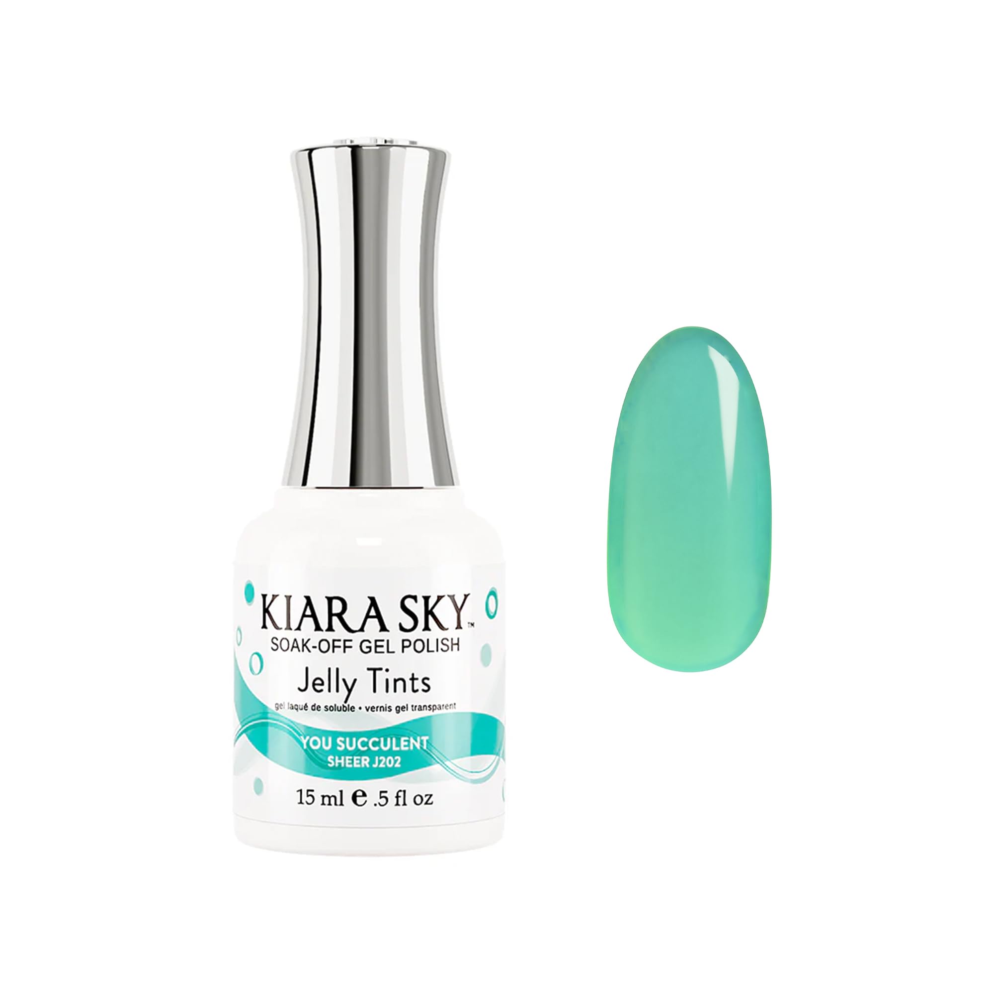 Kiara Sky Jelly Tints You Succulent Teal Gel Polish 15ml – Soak Off