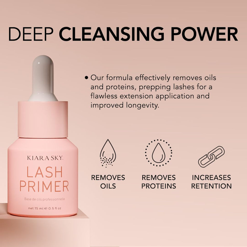 KIARA SKY Lash Primer for Eyelash Extensions with Dropper – Odorless Pre-Treatment with Vitamin E | 15ml
