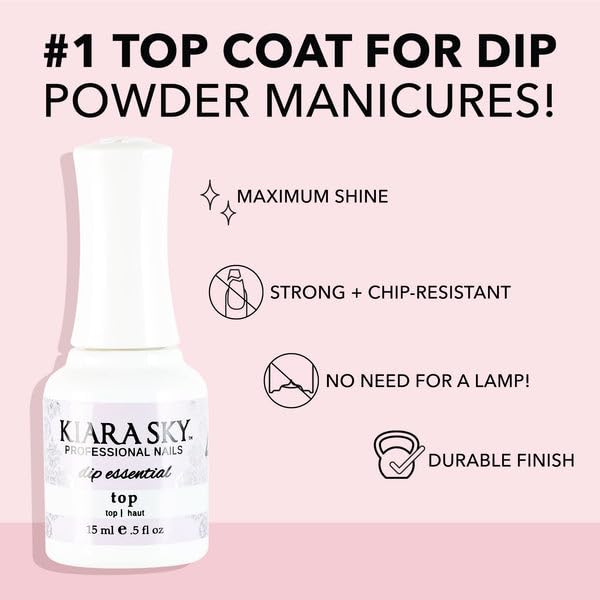 KIARA SKY Liquid Essentials Dip Manicure — Base Coat & Top Coat Duo, 0.5 fl oz