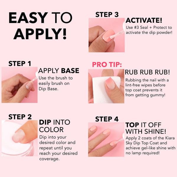 Kiara Sky Professional Dip Liquid Essentials Starter Kit 0.5 fl oz – Long Lasting Nail Gels