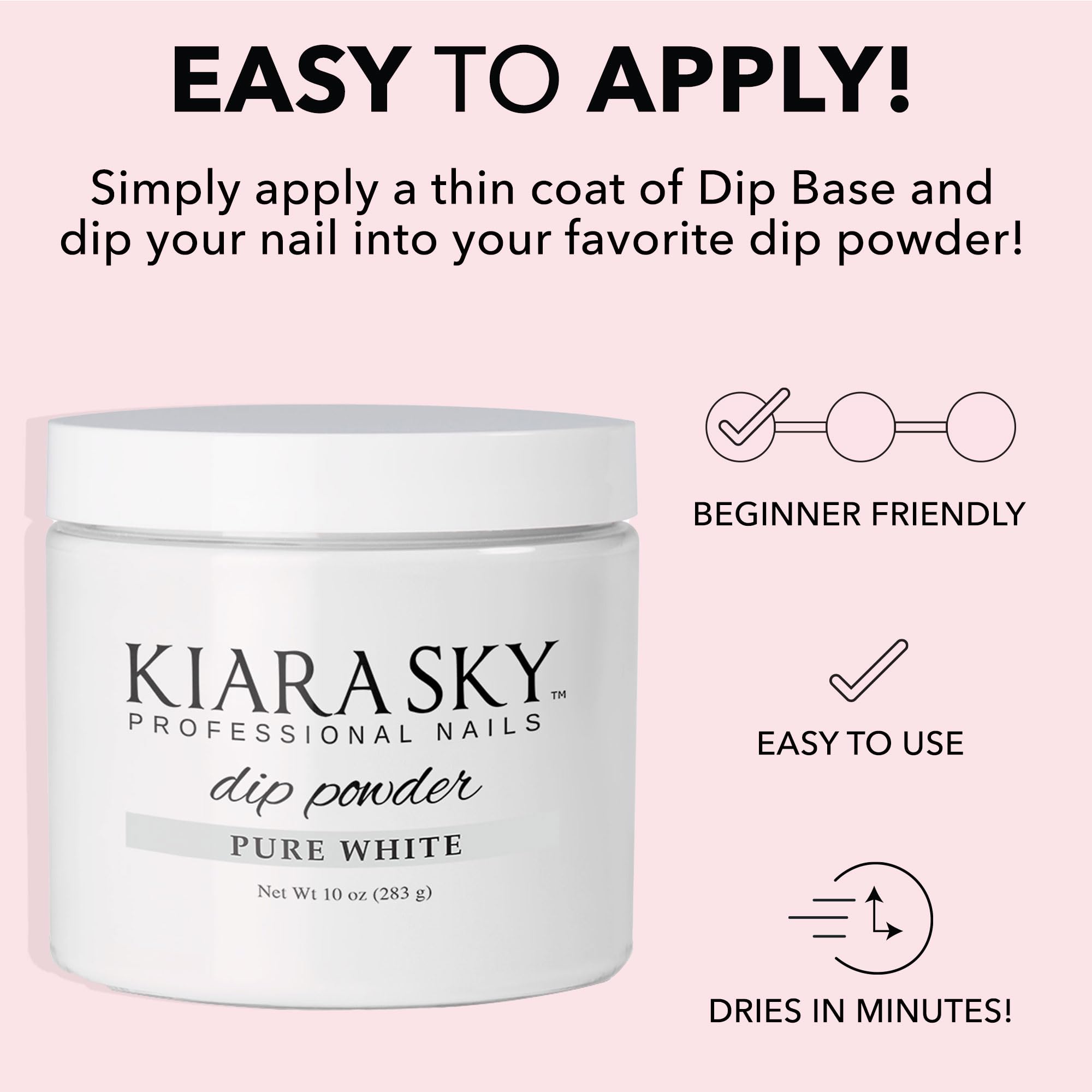 Kiara Sky Dip Powder Essentials 10 oz Refill – Pure White