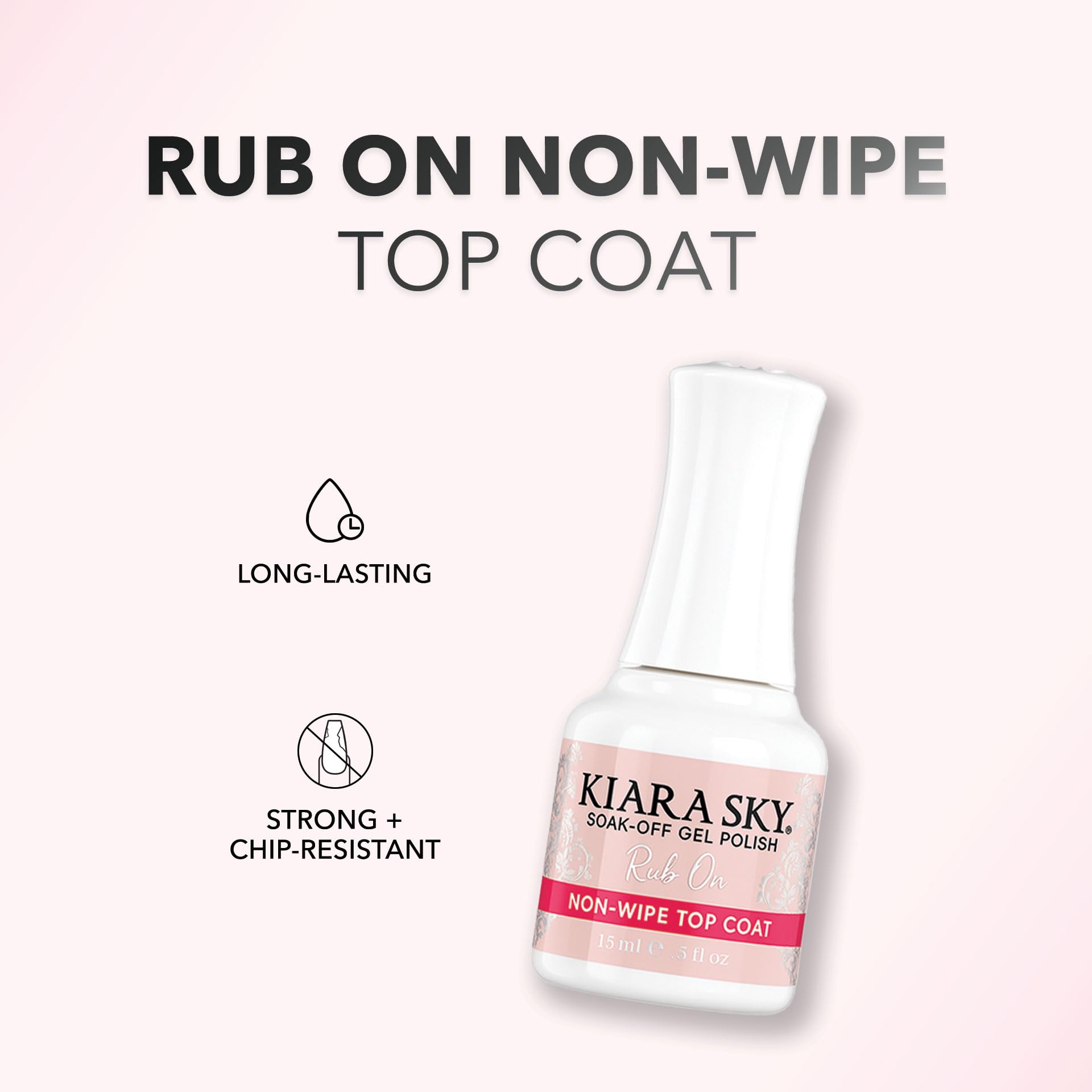 KIARA SKY Rub On LED UV Soak Off Non Wipe Gel Top Coat for Nails | Base and Top Coat for Powder Effects