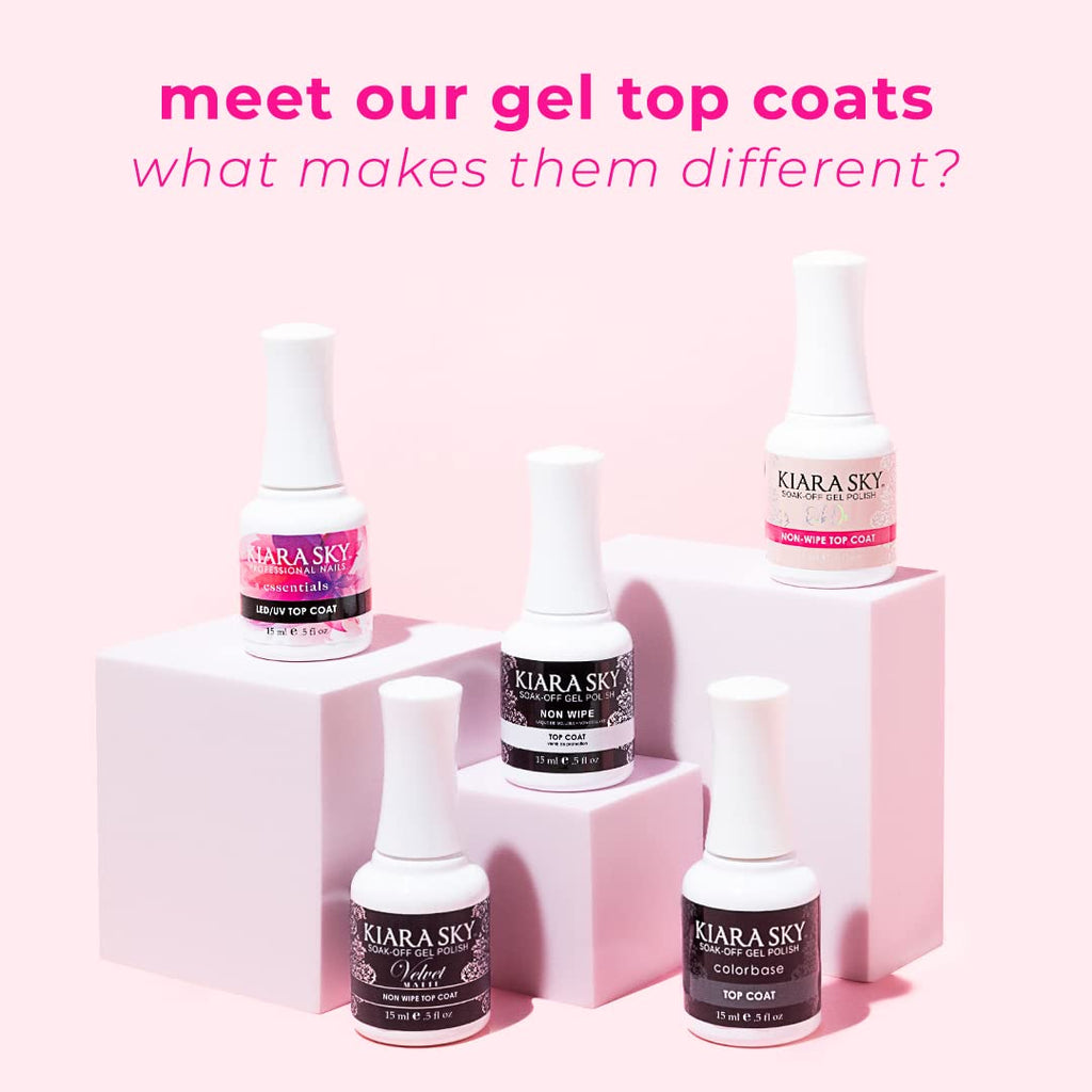 KIARA SKY Gel Polish Top Coat & Base Coat Duo – Soak Off Formula, 0.5 fl oz Each