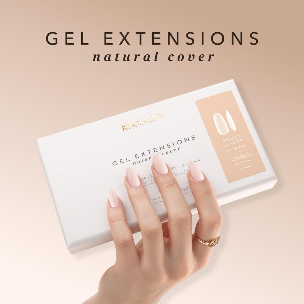 Kiara Sky Natural Cover Gel Extension Tips – 504 Tips, Stiletto XL, True Translucent Design