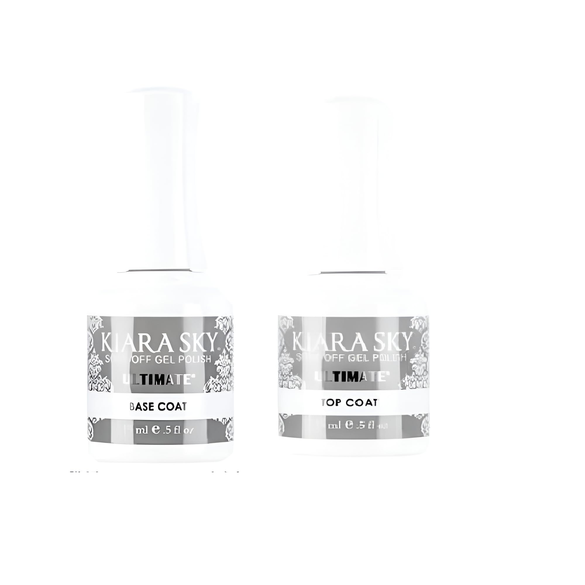 KIARA SKY Ultimate Gel Top Coat & Base Coat Duo 15ml | Soak Off Gel Polish Formula