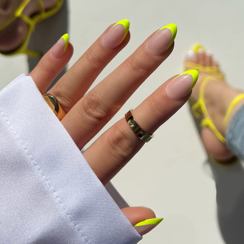 Kiara Sky XPRESS PRO 100% Acrylic Nails — Almond Short Limoncello, 30-Piece Kit