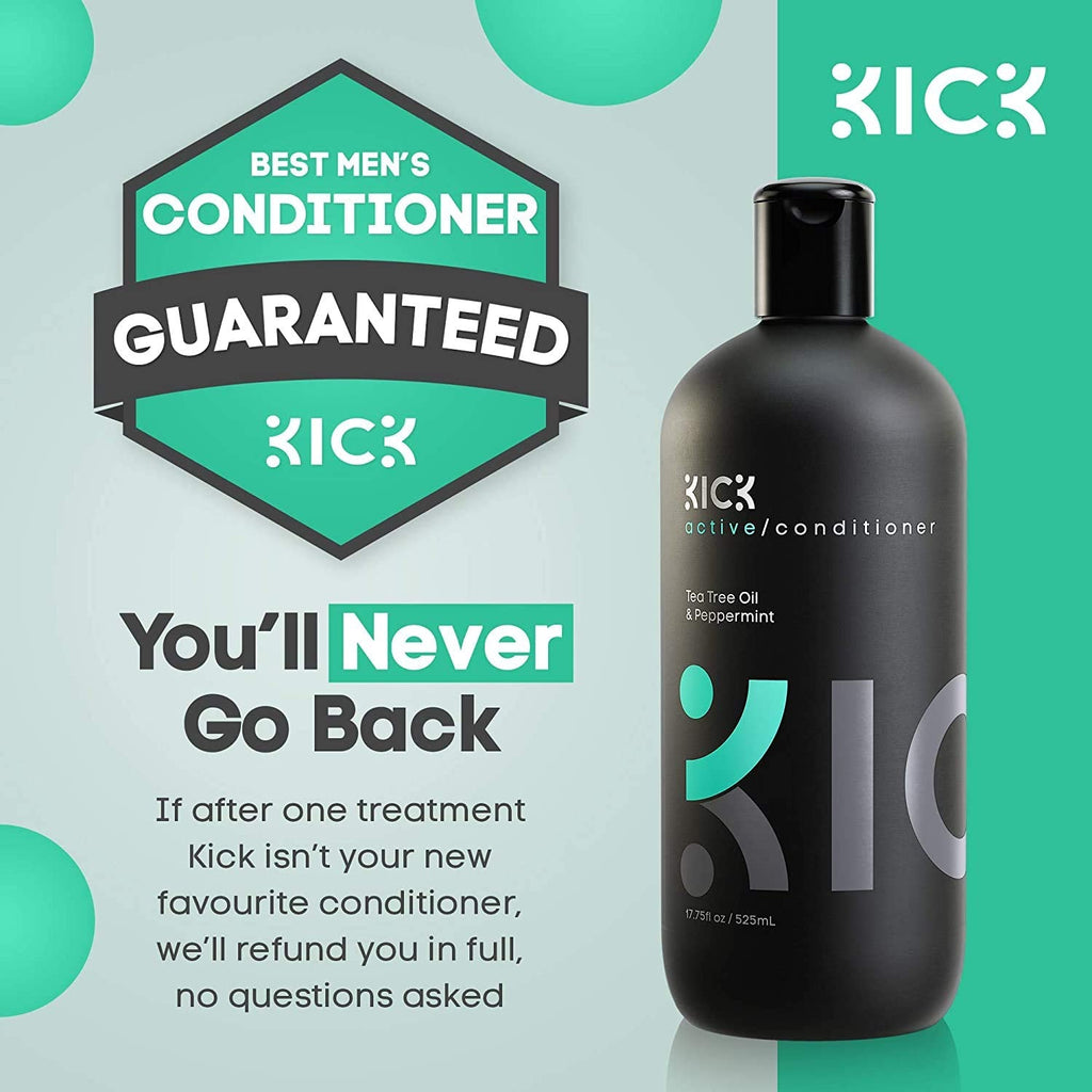 Kick Mens Conditioner: Tea Tree & Peppermint for Hair Loss, 17oz