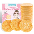 Kickleen 120-Count Compressed Facial Sponges – Natural Cellulose Spa Sponges for Daily Cleansing