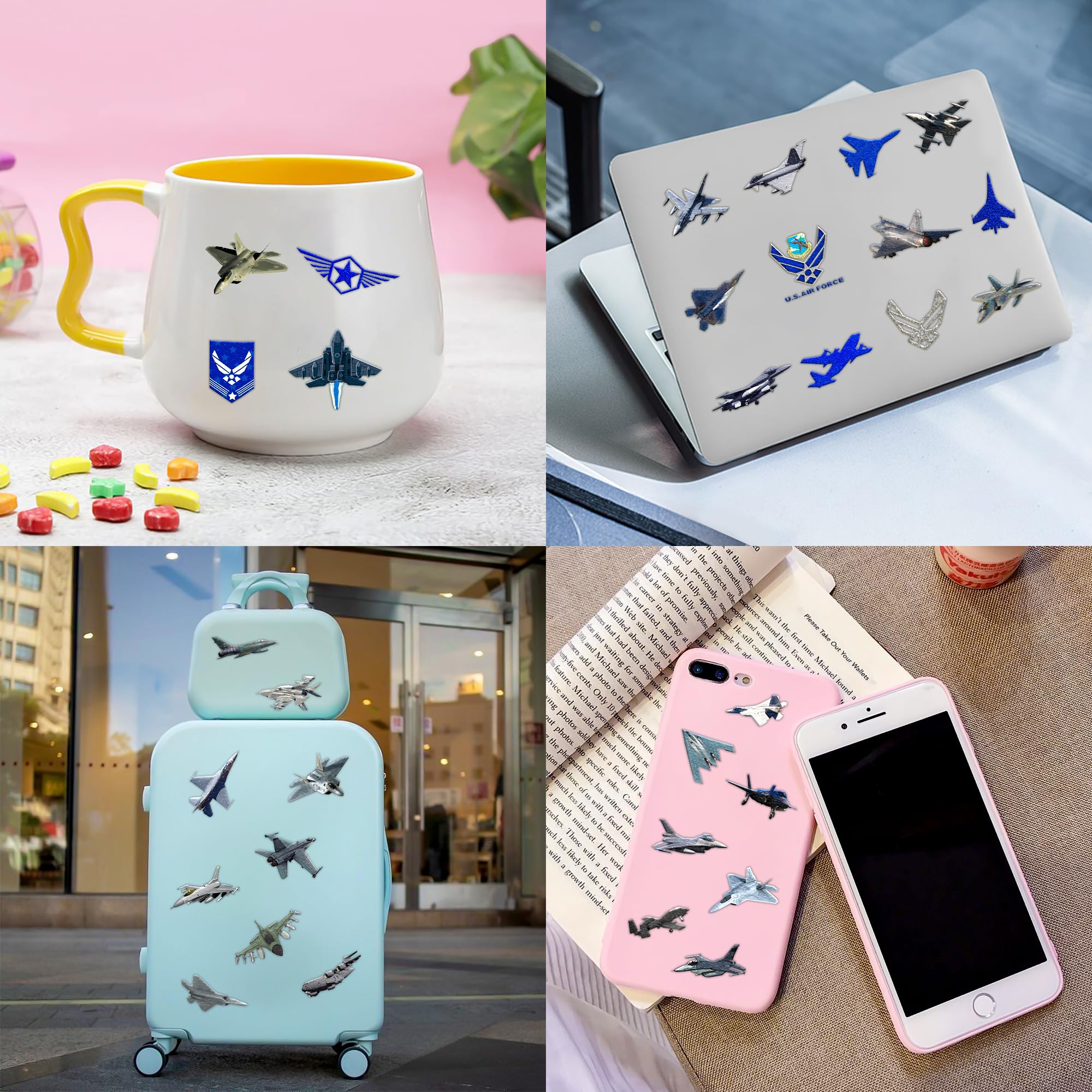 96 PCS US Airplane Jet Fighter Temporary Tattoos – Party Favors & Decorations for Kids and Adults