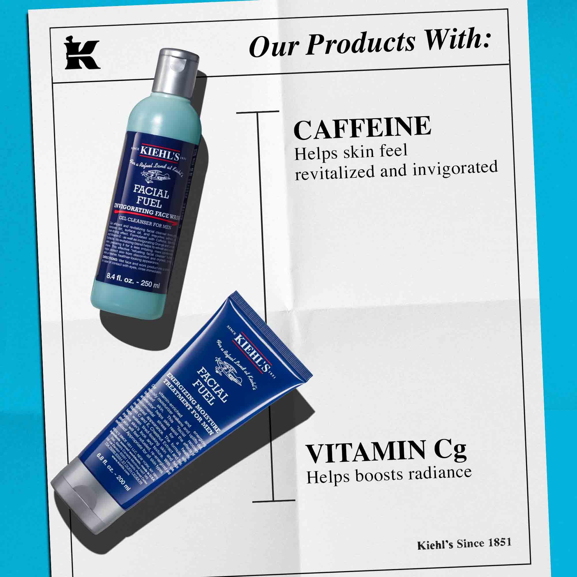 Kiehl's Men's Skincare Routine Gift Set – Facial Fuel Cleanser & Moisturizer, $80 Value