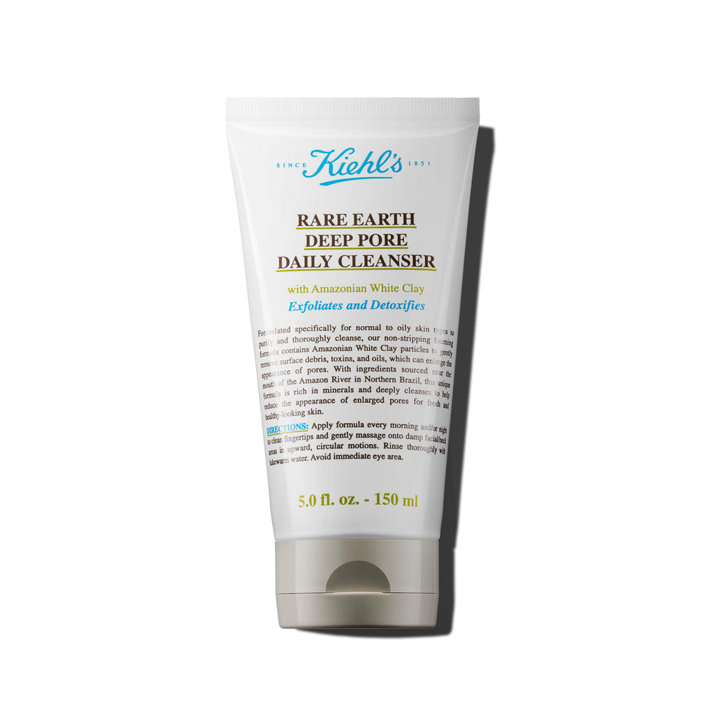 Kiehl's Rare Earth Deep Pore Daily Cleanser | Fragrance-Free Oily Skin Face Wash with Amazonian White Clay | 5 oz