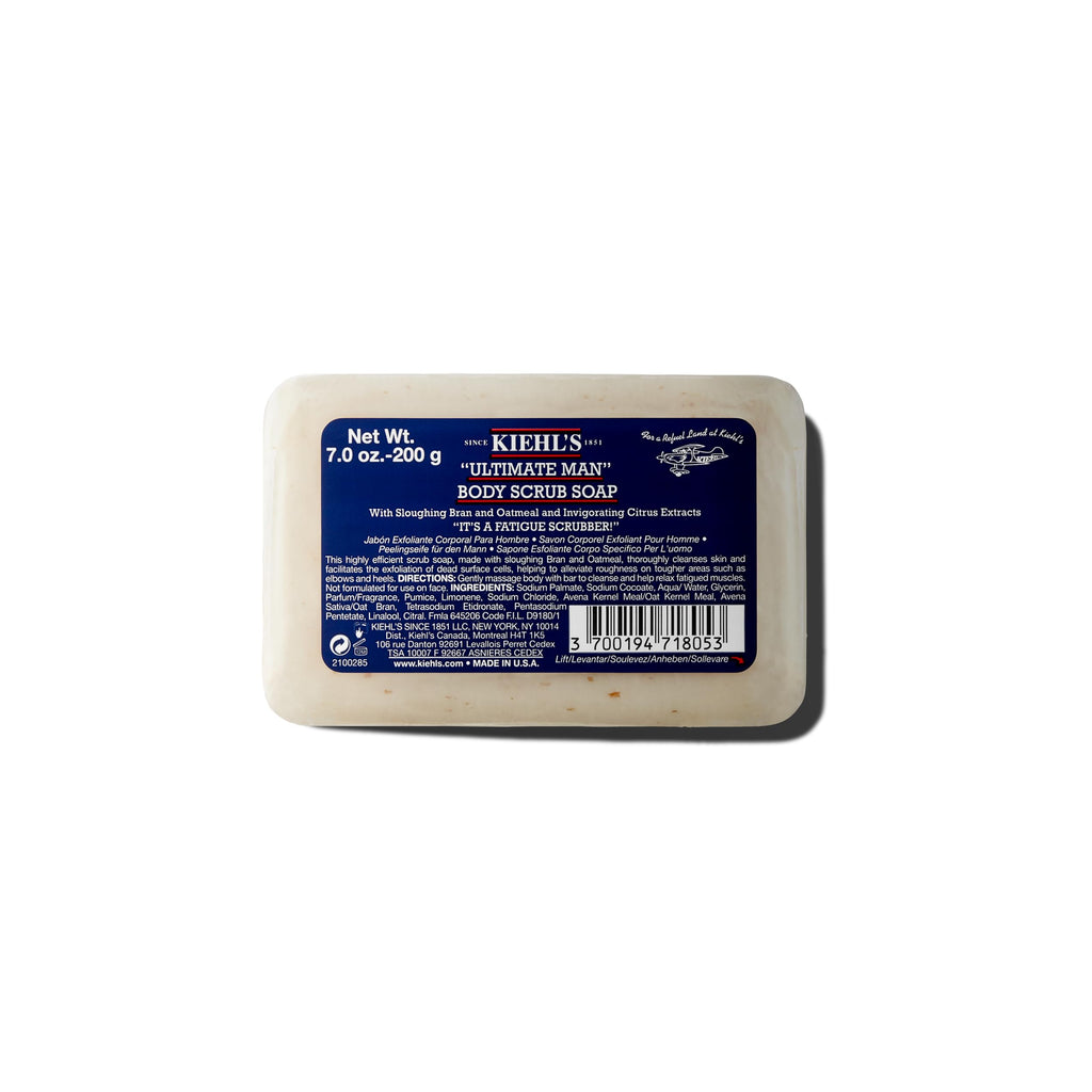 Kiehl's Ultimate Man Body Scrub Exfoliating Bar Soap – Energizing Cleanse for Men