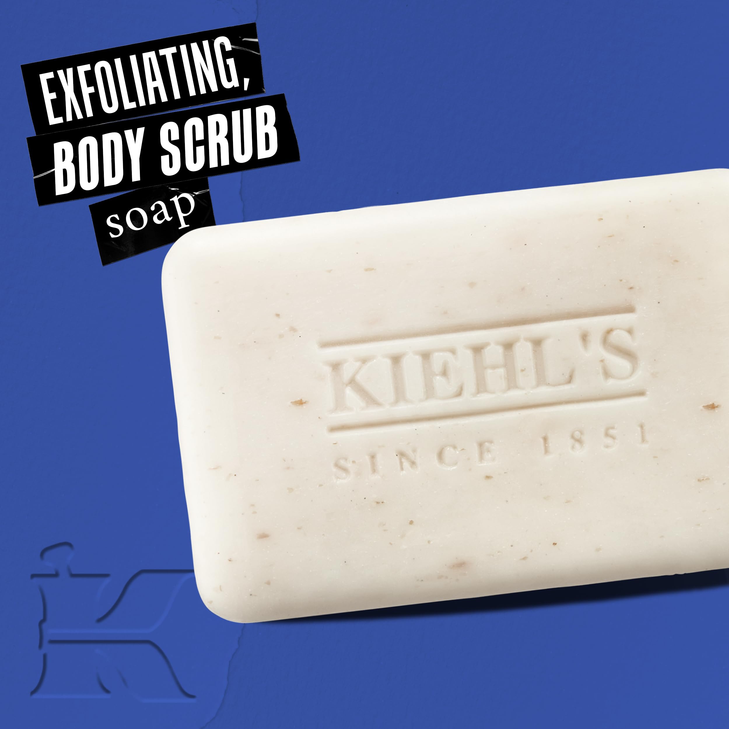 Kiehl's Ultimate Man Body Scrub Exfoliating Bar Soap – Energizing Cleanse for Men
