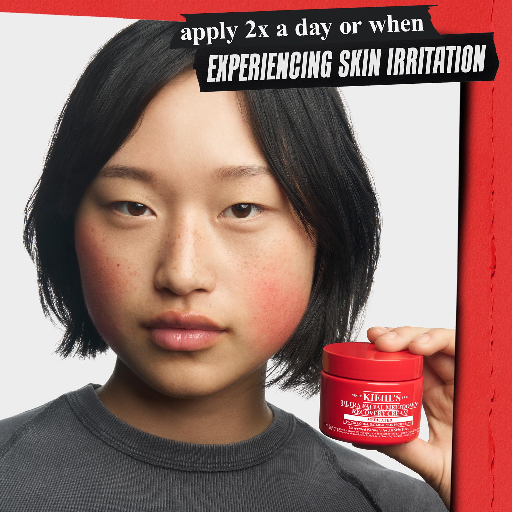 Kiehl's Ultra Facial Recovery Barrier Cream – Lightweight Moisturizing Face Cream for Dry & Sensitive Skin (1.7 fl oz)