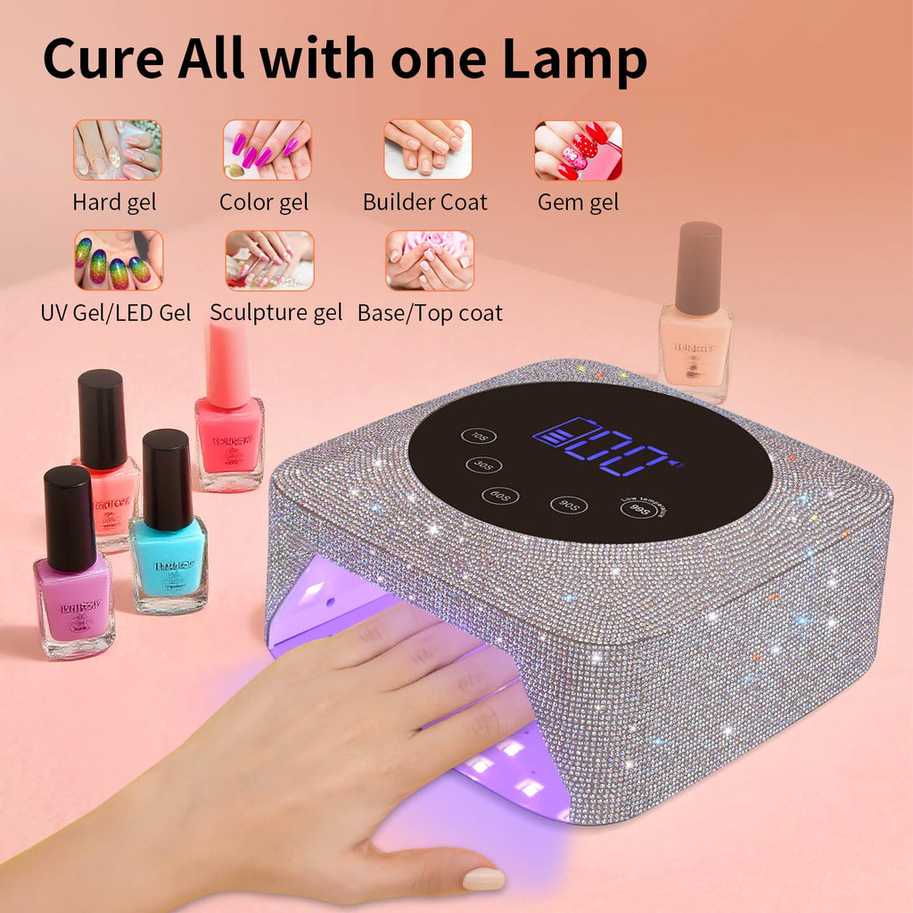 Kikugu Cordless UV Nail Lamp 72W – 5 Timer Settings, Rechargeable, Auto Sensor