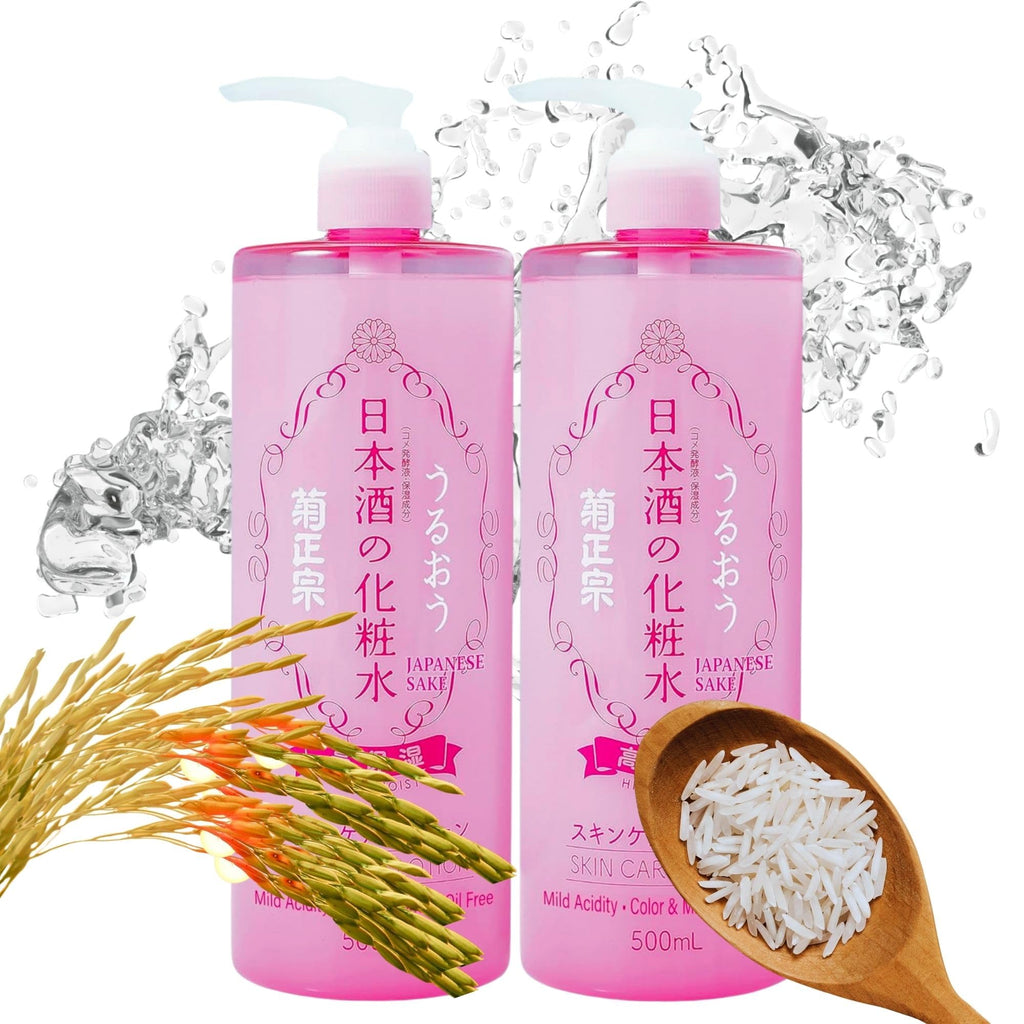 Kikumasamune 2-in-1 Face Toner & Full Body Lotion for Women — Hydrating Rice Extract, Ceramides & Amino Acids, 16.9 oz (2-Pack)