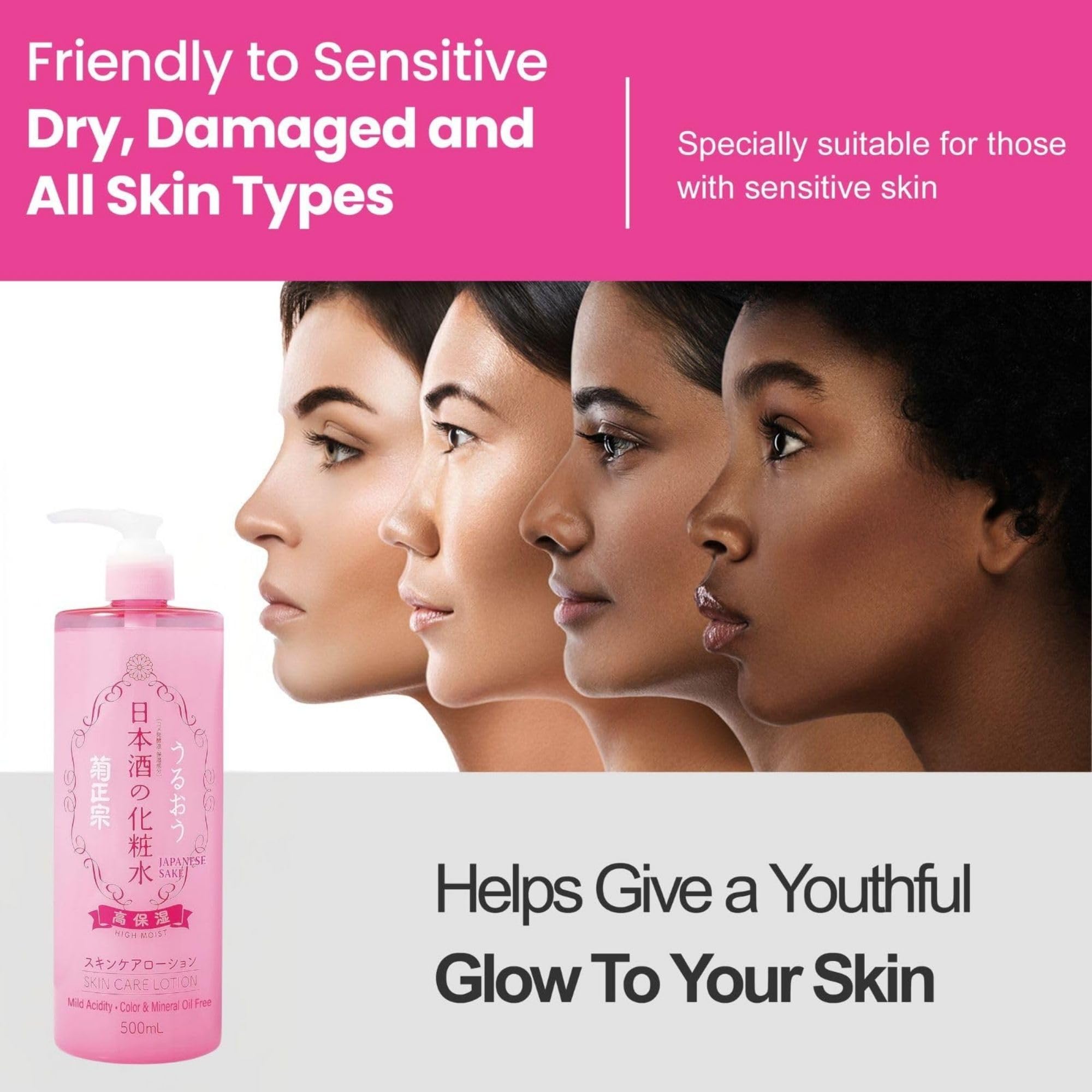 Kikumasamune Hydrating Face Lotion & Vitamin C Serum Duo – Fermented Rice, Ceramide & Soy Protein