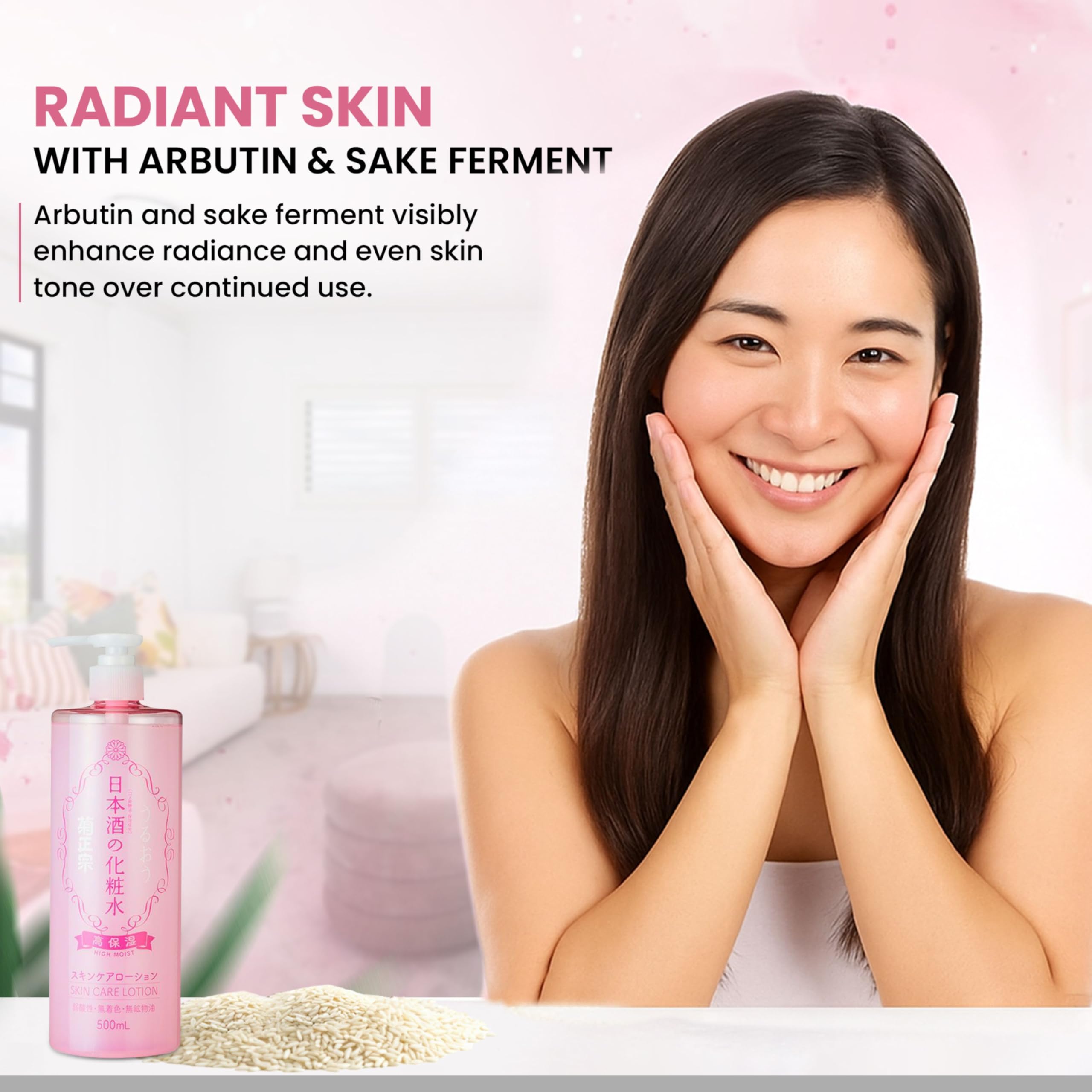 Kikumasamune 2-in-1 Toner & Body Lotion for Dry Skin | Rice Extract & Ceramides | 16.9 oz