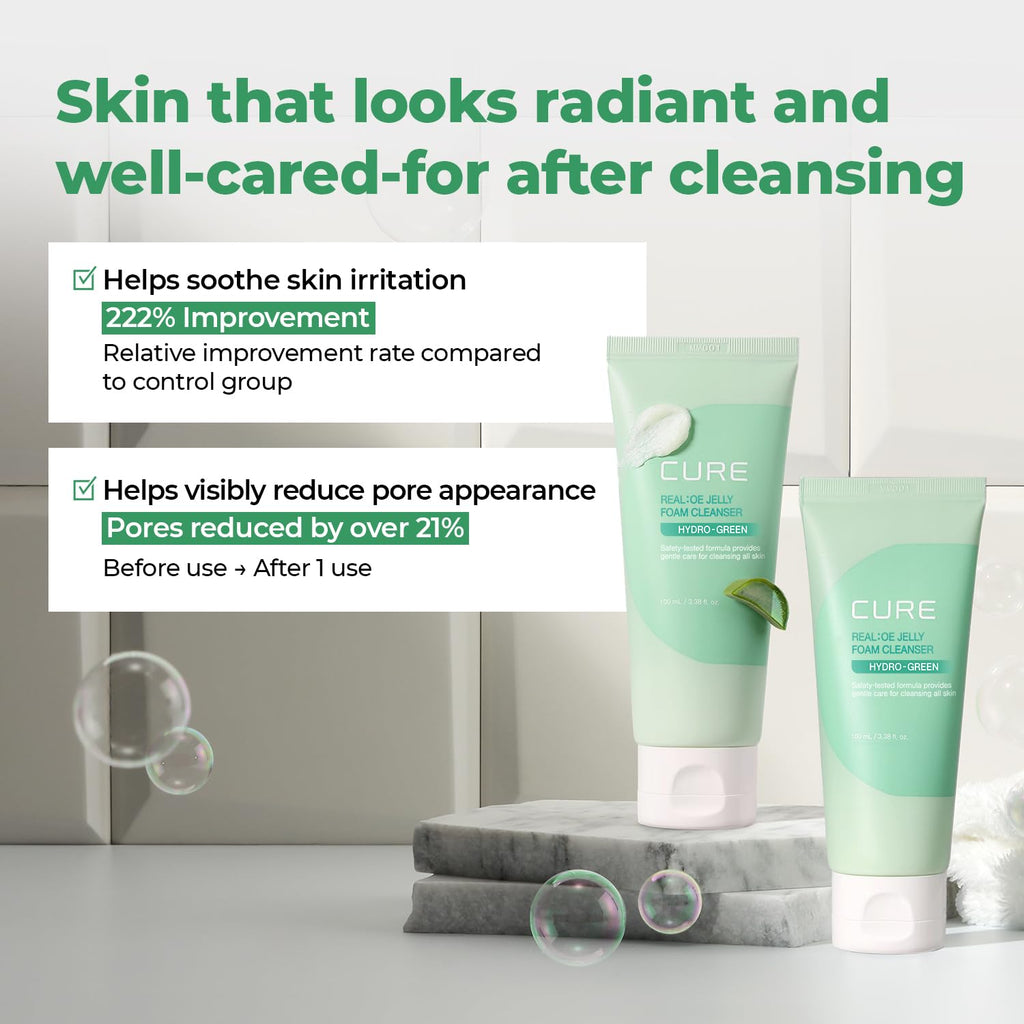 Kim Jeong Moon Aloe CURE Foam Cleanser — Hydrating Korean Face Wash for Sensitive Skin, 3.38 fl oz