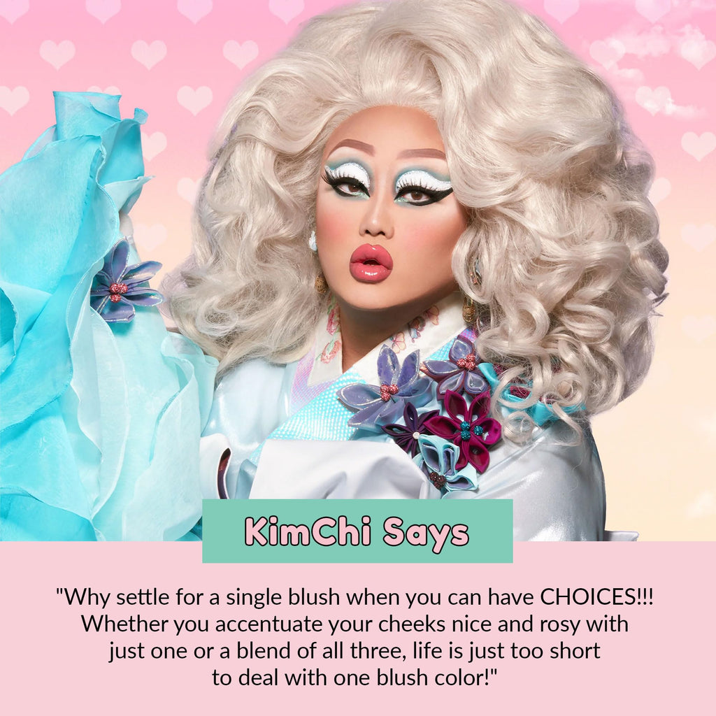 Kimchi Chic Beauty Cheeky 3Some Blush Trio – 3 Shades for Custom Rosy Cheeks, Royal Flush