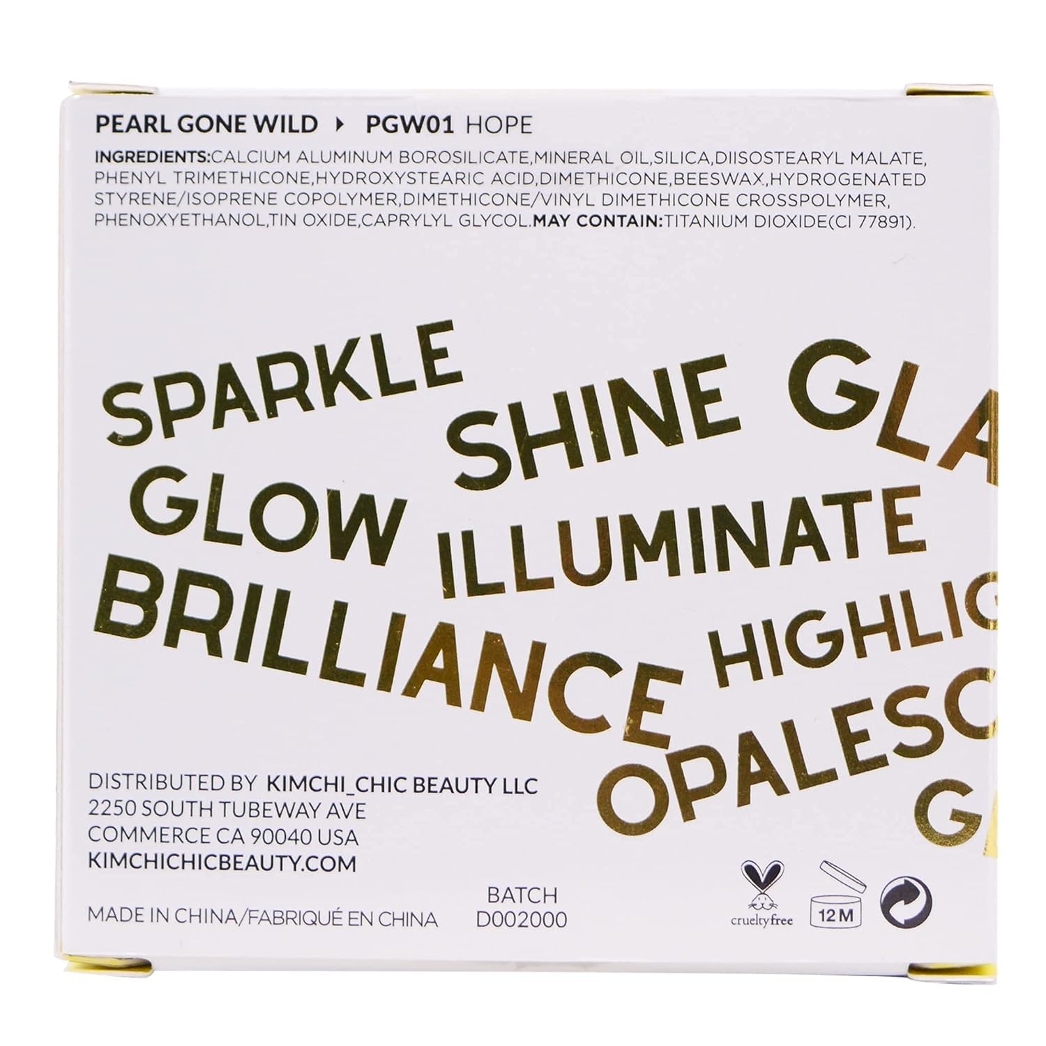 Kimchi Chic Pearl Gone Wild Highlighter – Iridescent Glow, Built-In Mirror, Cruelty-Free