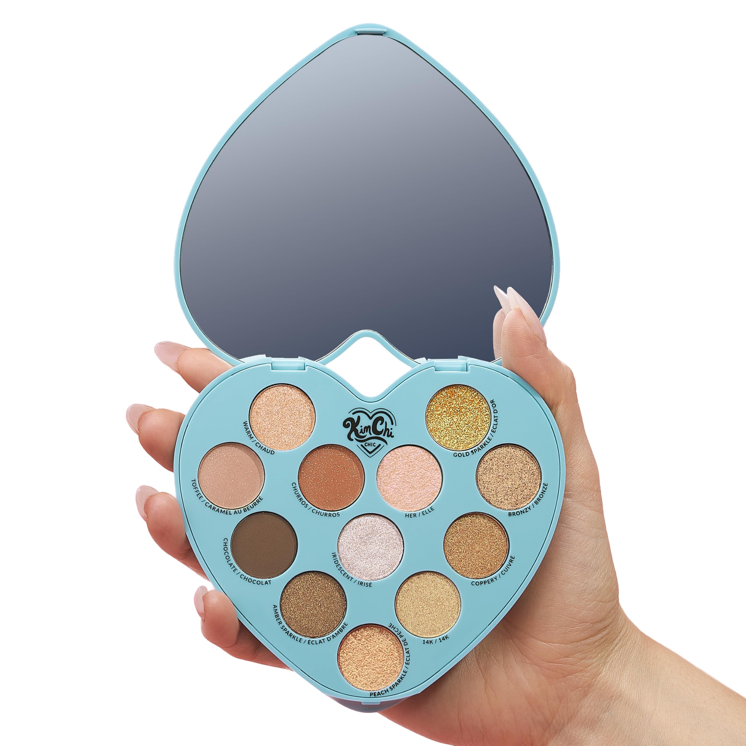 Kimchi Chic Spinning Hearts Love Eyeshadow Palette — 12 Shades for Soft Glam to Bold Looks, Long-Lasting