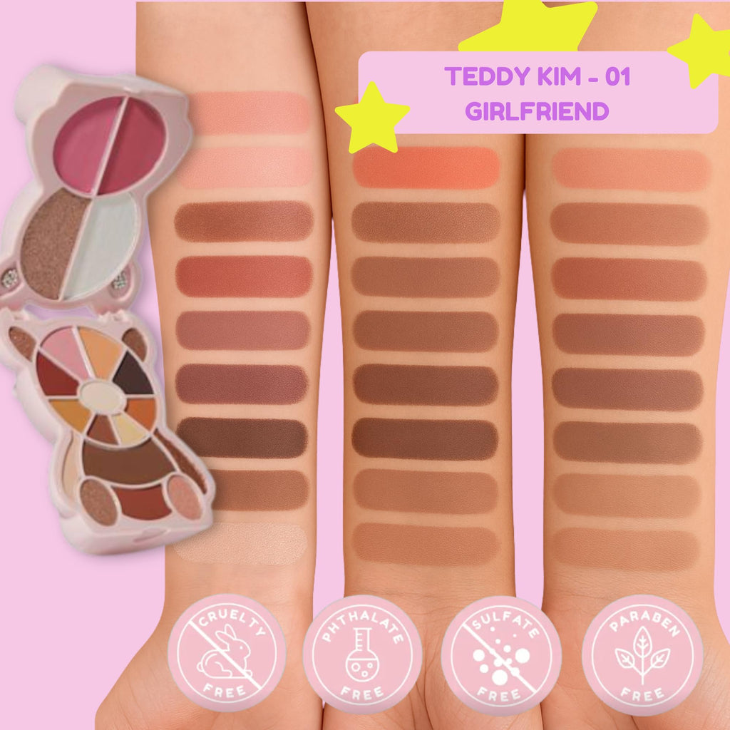 Kimchi Chic Teddy Kim Palette – 17 Eyeshadows, 2 Blushes, 2 Highlighters | Cruelty Free