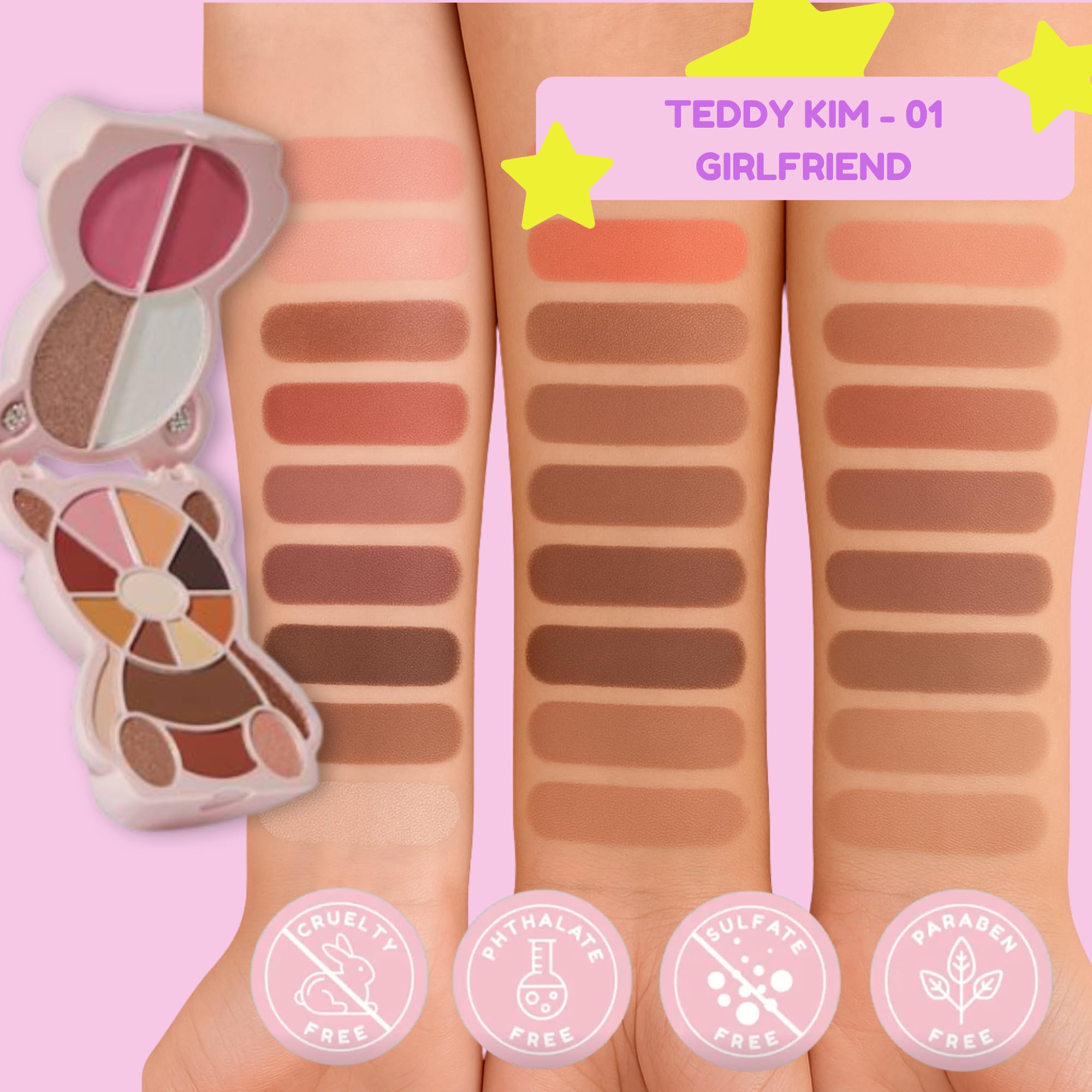 Kimchi Chic Teddy Kim Palette – 17 Eyeshadows, 2 Blushes, 2 Highlighters | Cruelty Free