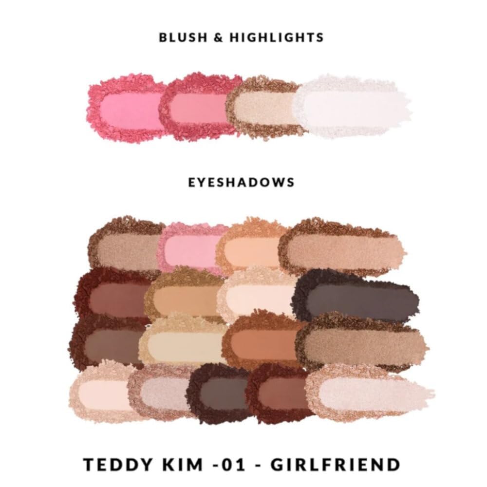 Kimchi Chic Teddy Kim Palette – 17 Eyeshadows, 2 Blushes, 2 Highlighters | Cruelty Free