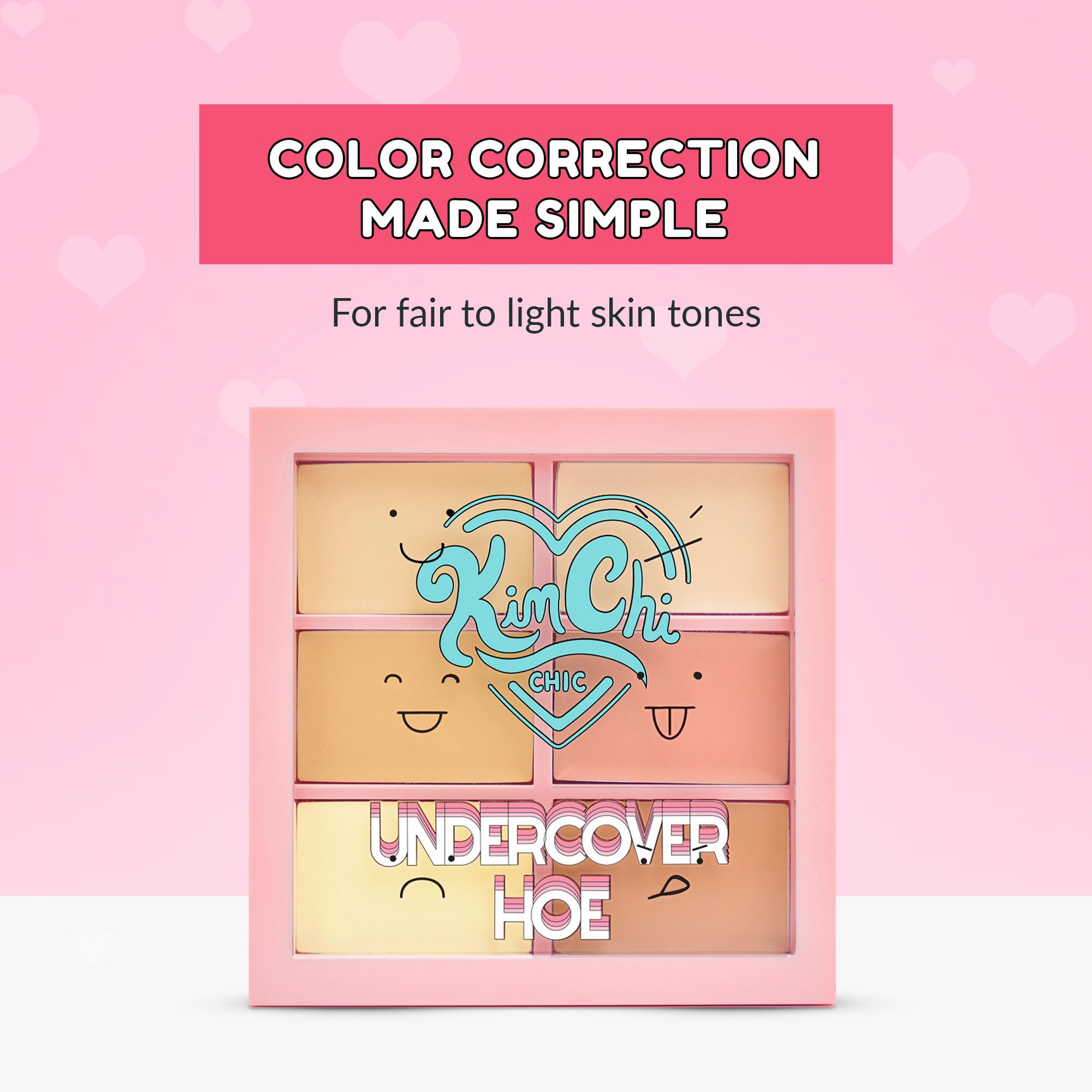 Kimchi Chic Undercover Hoe Corrector Palette – Full Coverage Concealer, Long-Wearing, Cruelty-Free, Light 0.25oz