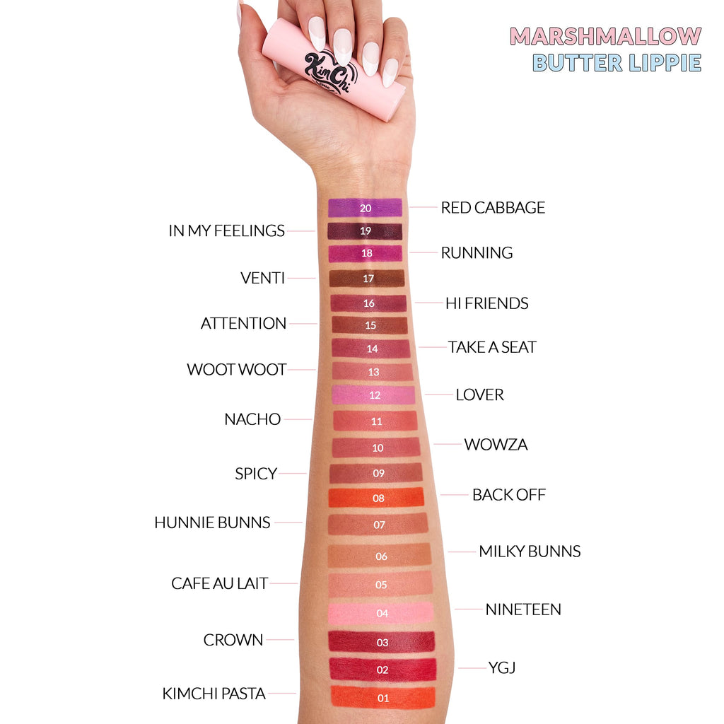 KimChiChic Marshmallow Butter Lippie 04-Nineteen – Creamy Lipstick, Bold Pigment, Long-Lasting, Cruelty-Free 0.15oz