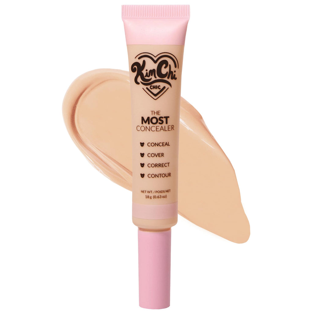 KimChiChic Beauty The Most Concealer | Full Coverage, Water-Resistant Concealer with Precision Brush