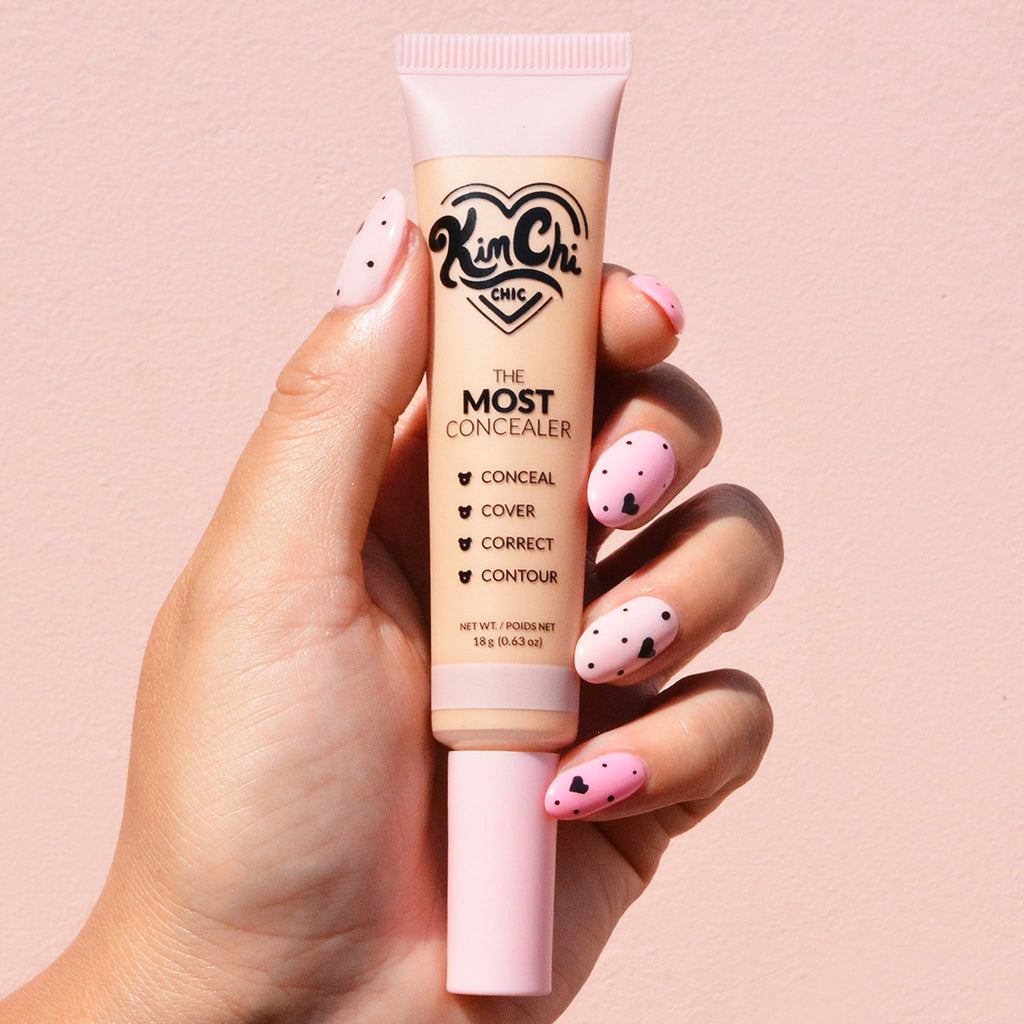 KimChiChic Beauty The Most Concealer | Full Coverage, Water-Resistant Concealer with Precision Brush