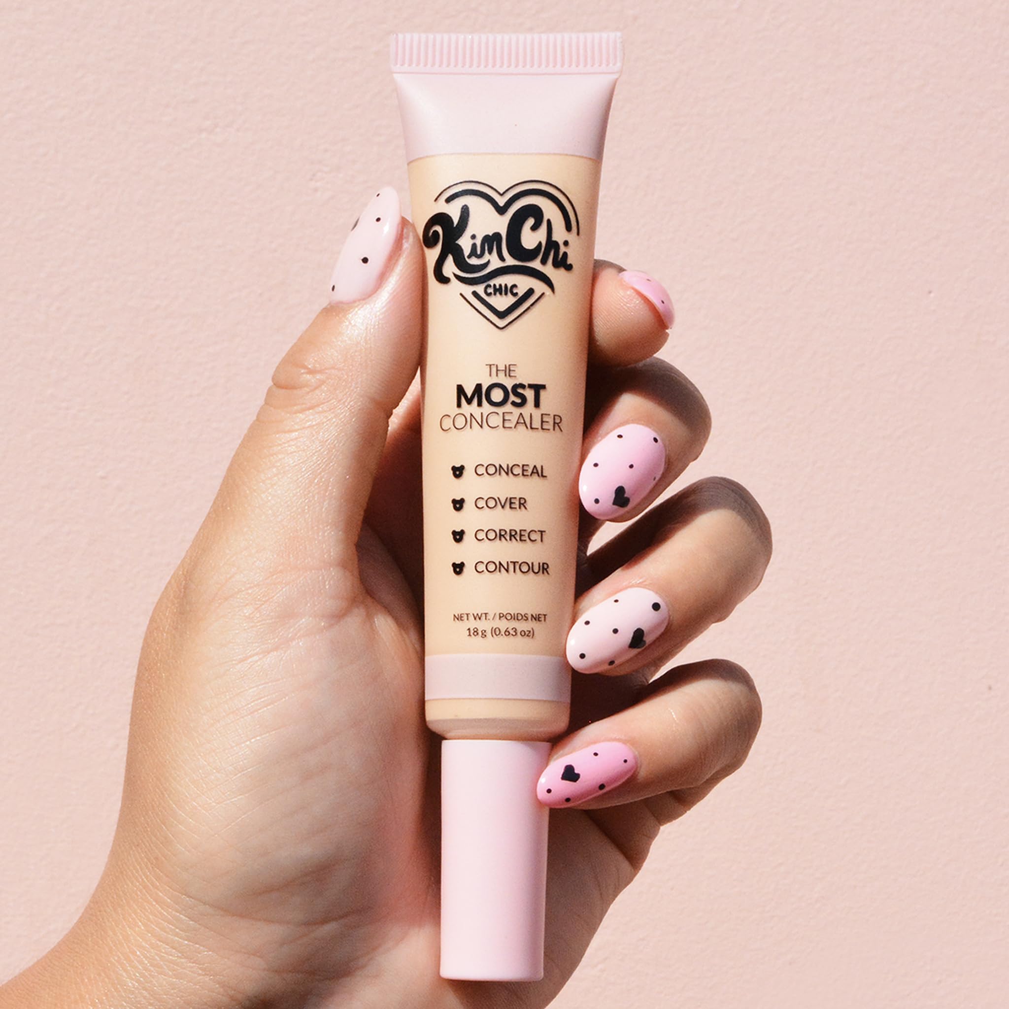 KimChiChic Beauty The Most Concealer | Full Coverage, Water-Resistant Concealer with Precision Brush