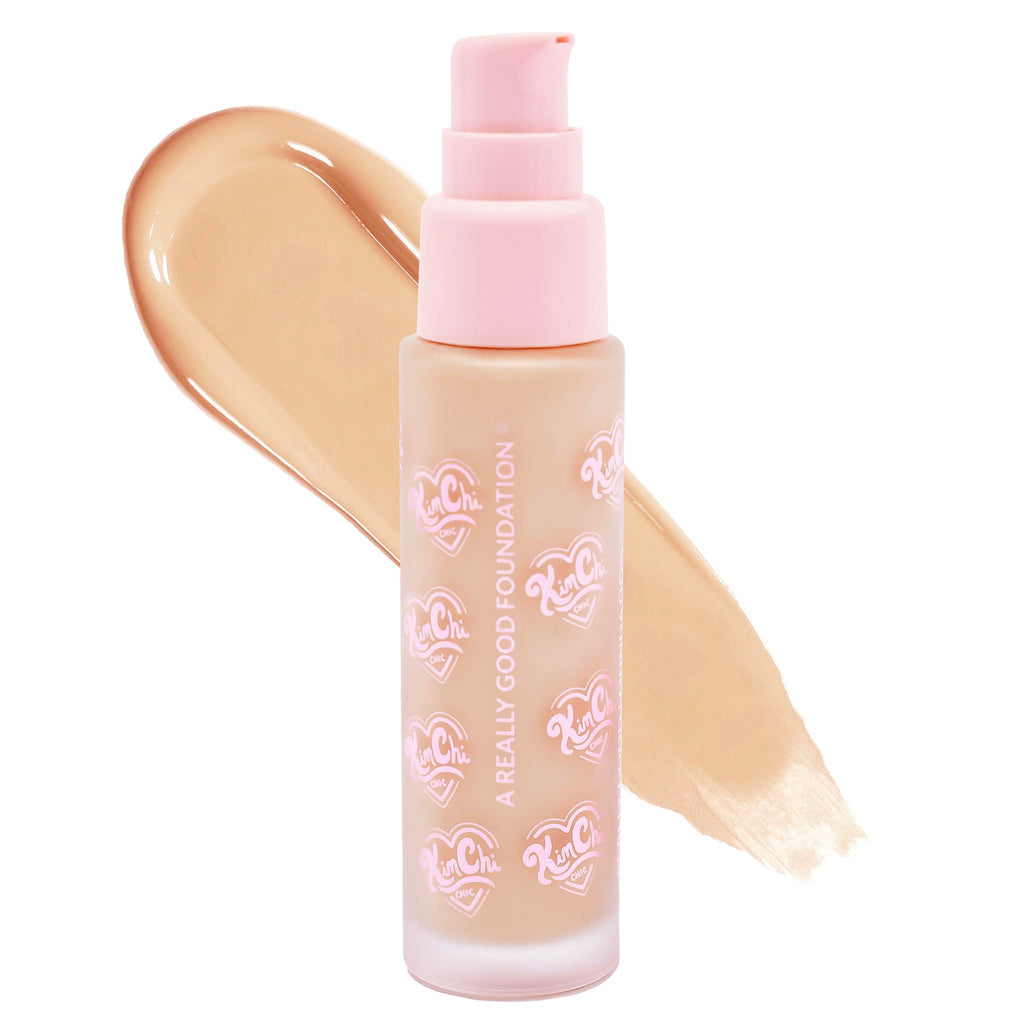 KimChiChic Beauty A Really Good Foundation – Medium to Full Coverage, Lightweight, Vegan & Cruelty-Free (1 oz, 103L Fair + Neutral Undertones)
