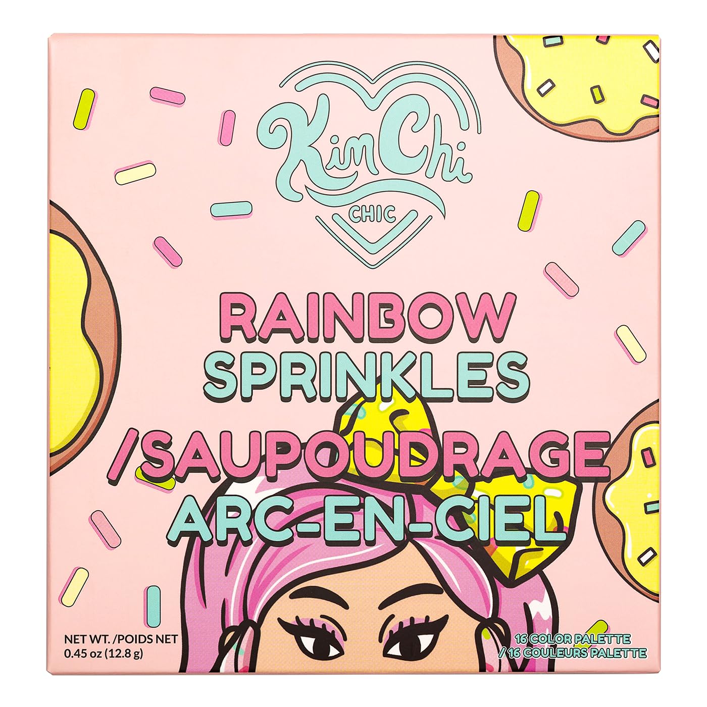 KimChiChic Beauty Donut Collection Eyeshadow Palette – 16 Matte, Pigment & Glitter Shadows